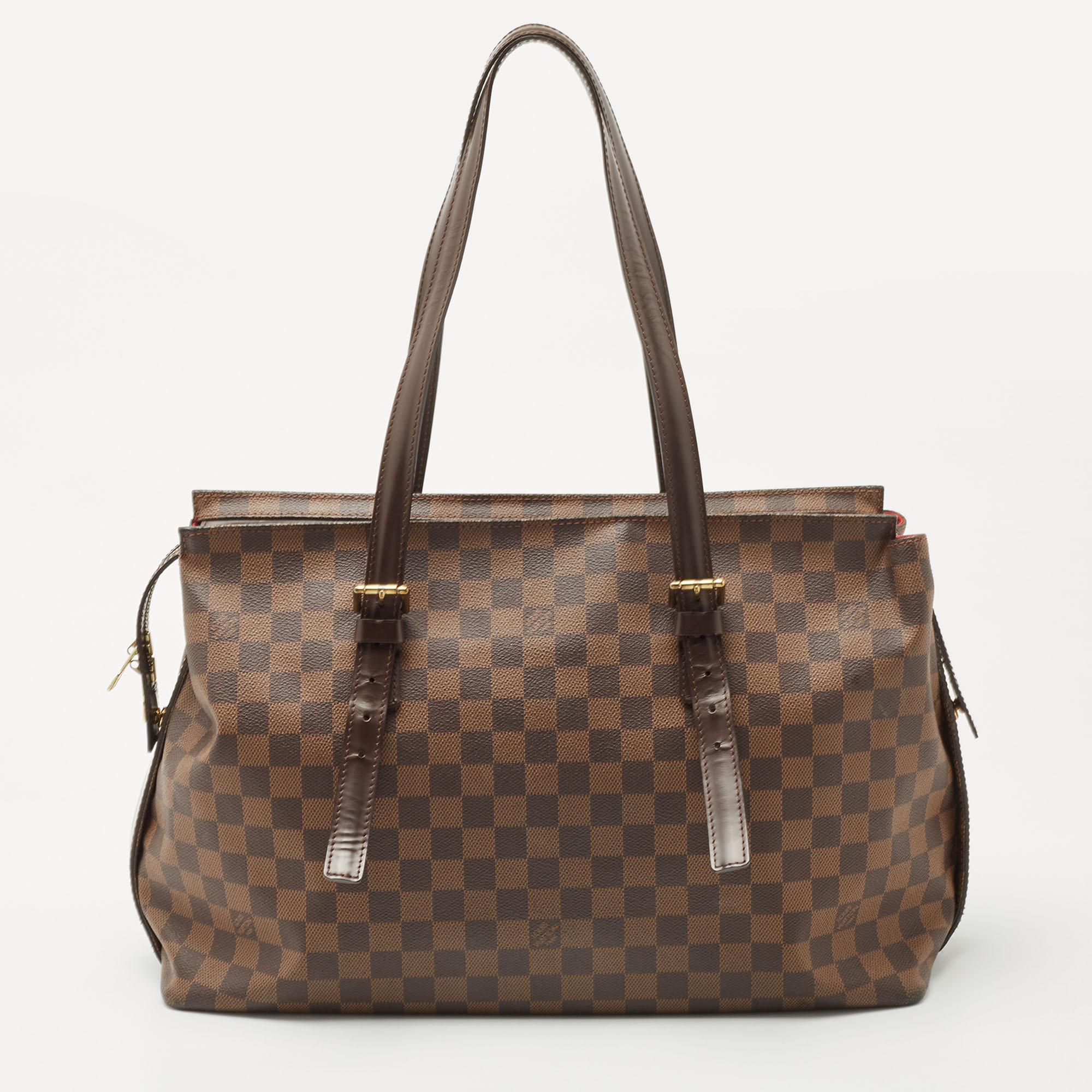 Pre-owned Louis Vuitton Damier Ebene Canvas Chelsea Bag In Brown