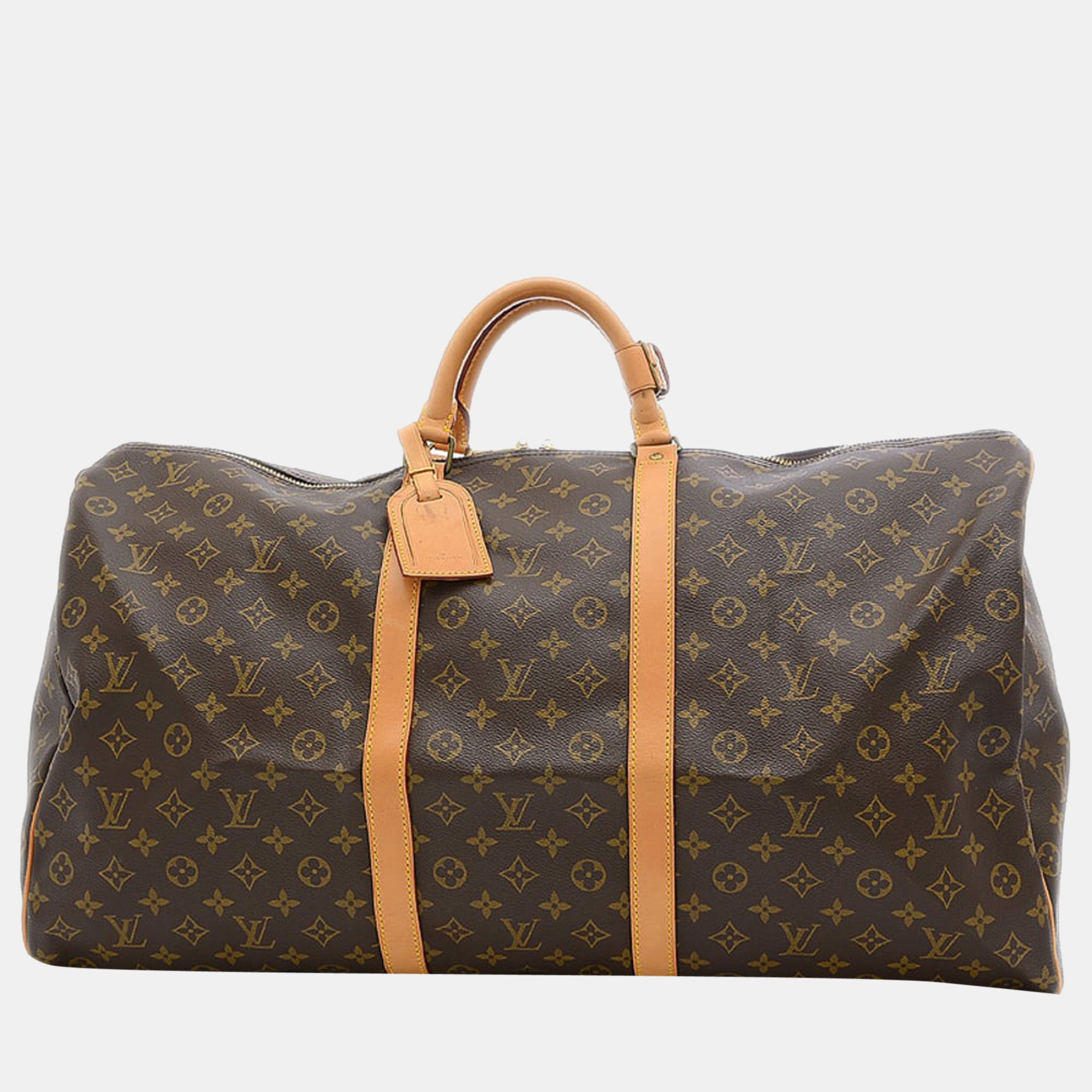 Pre Owned Louis Vuitton Brown Monogram Canvas Keepall 60 Duffel Bag