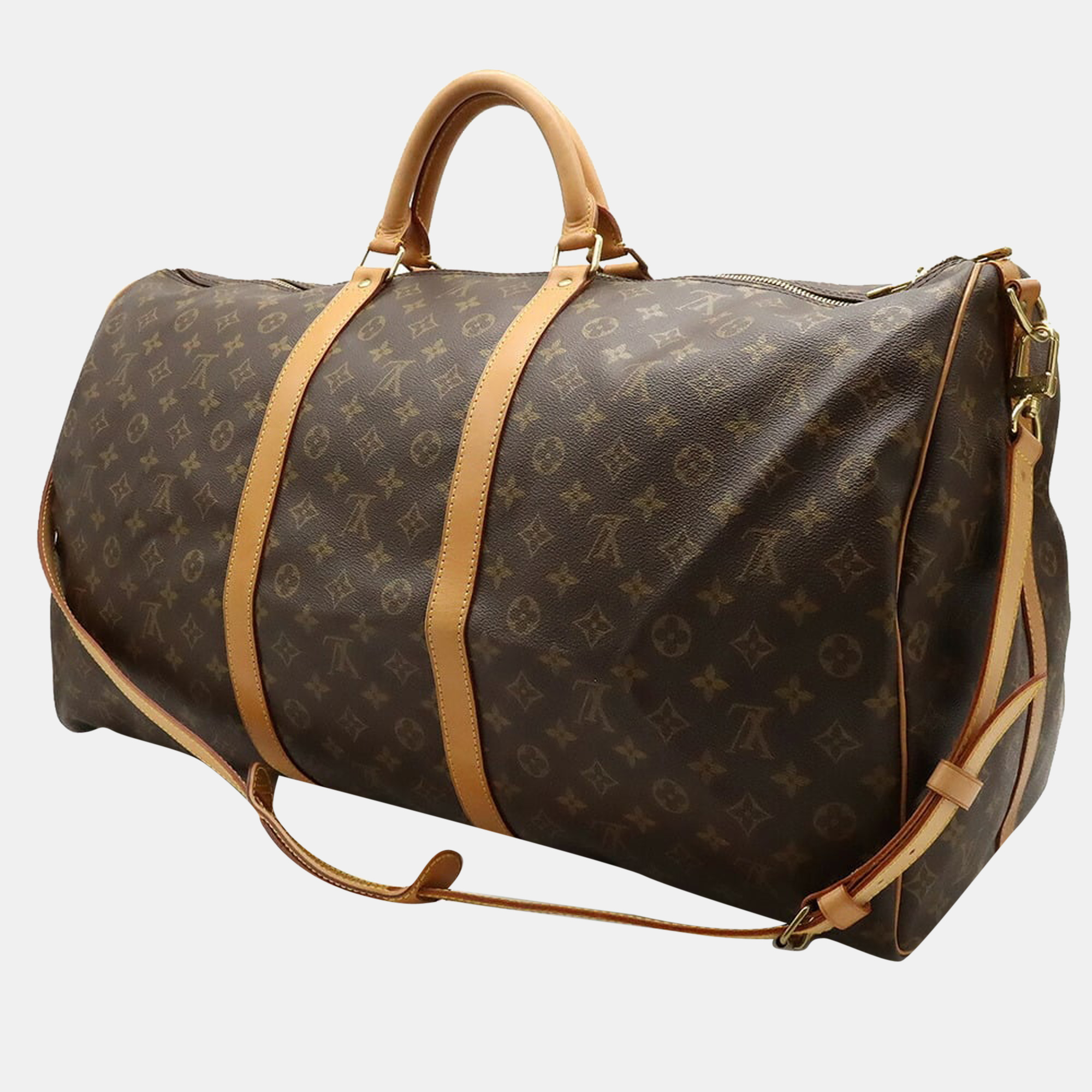 

Louis Vuitton Brown Monogram Bandouliere Canvas Keepall 60 Duffel Bag