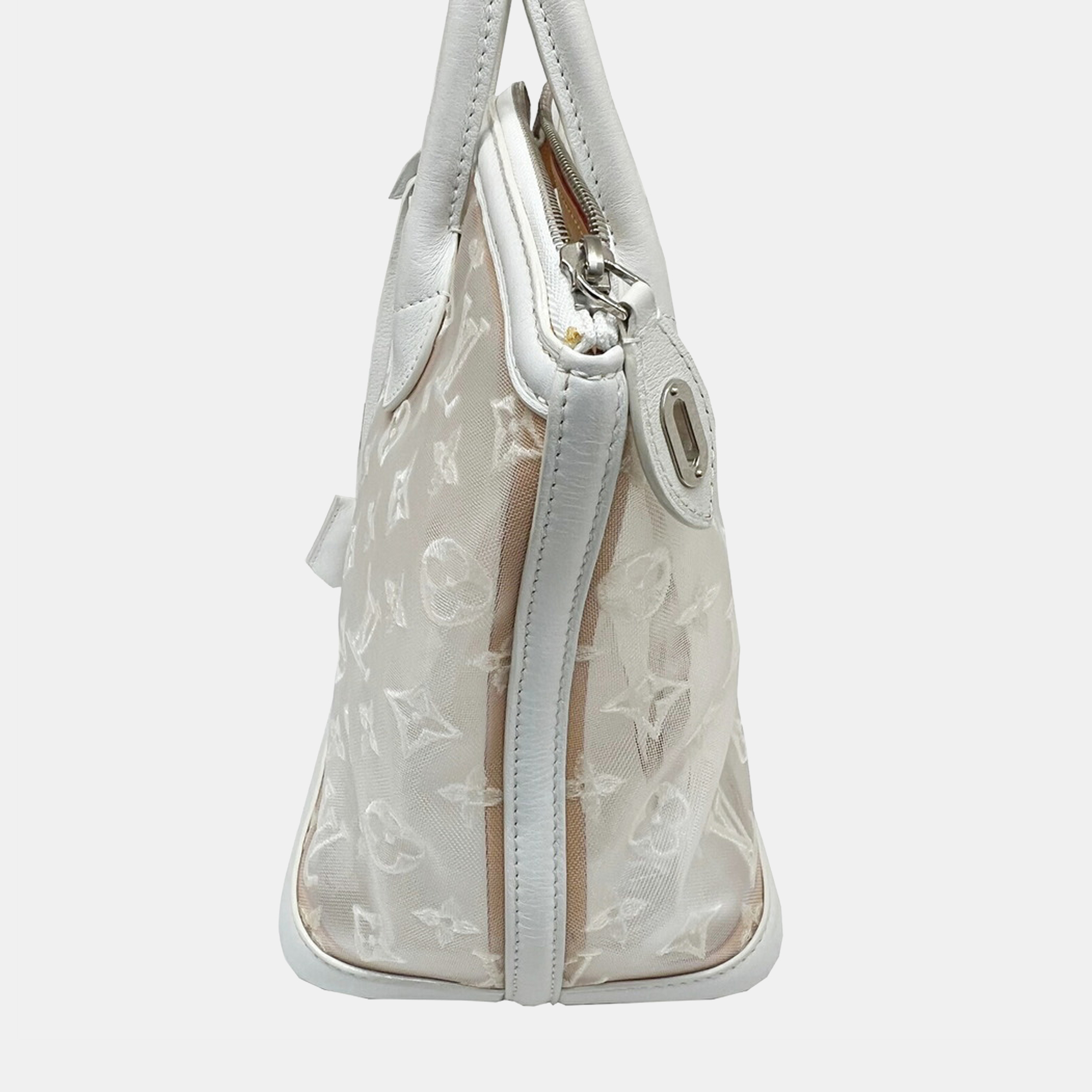 

Louis Vuitton White Leather Monogram Transparence Lockit East/West Bag
