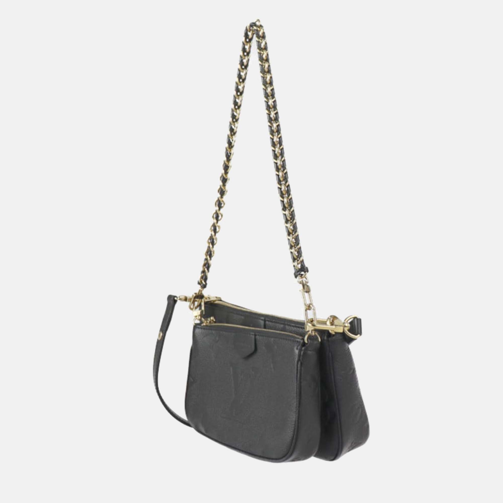 

Louis Vuitton Black Monogram Giant Empreinte Leather Multi Pochette Accessoires Shoulder Bag