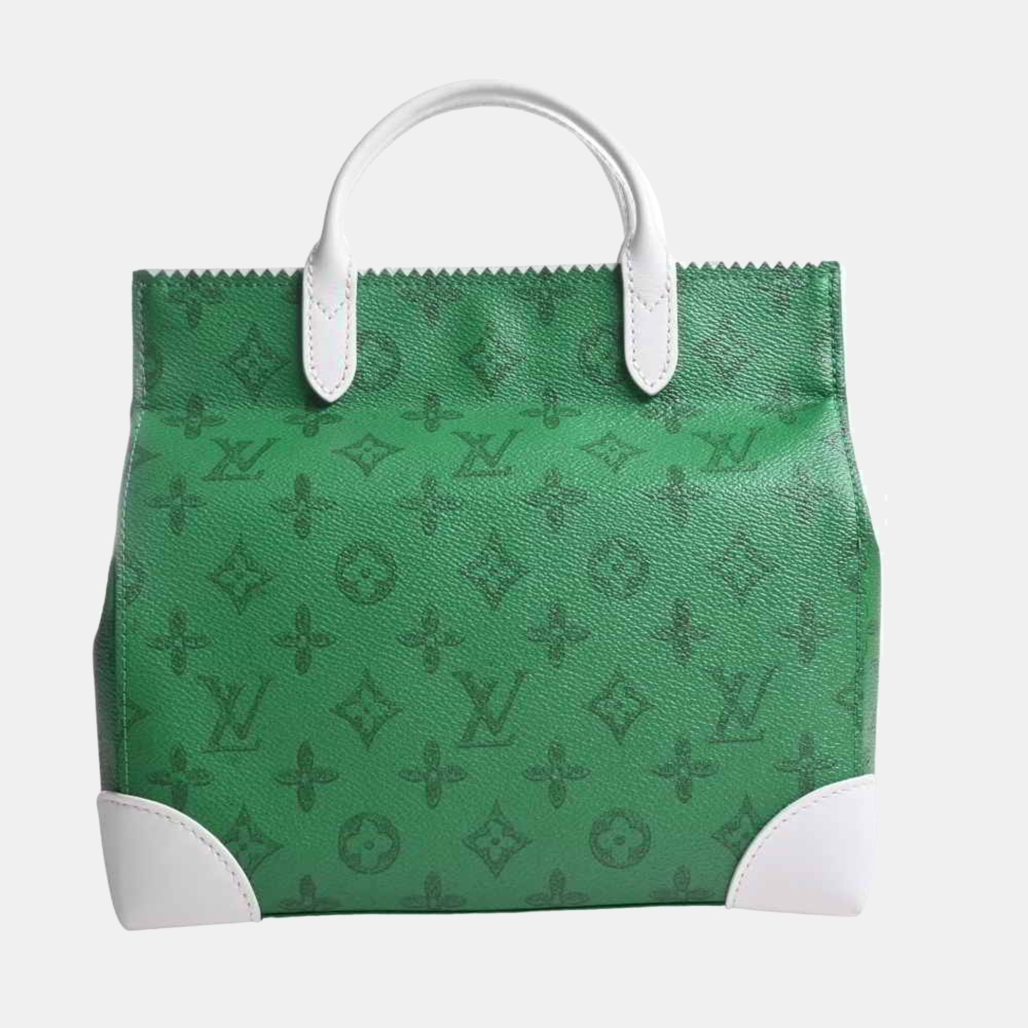 

Louis Vuitton Green Vintage Monogram Canvas Litter Bag Everyday Signature Tote Bag