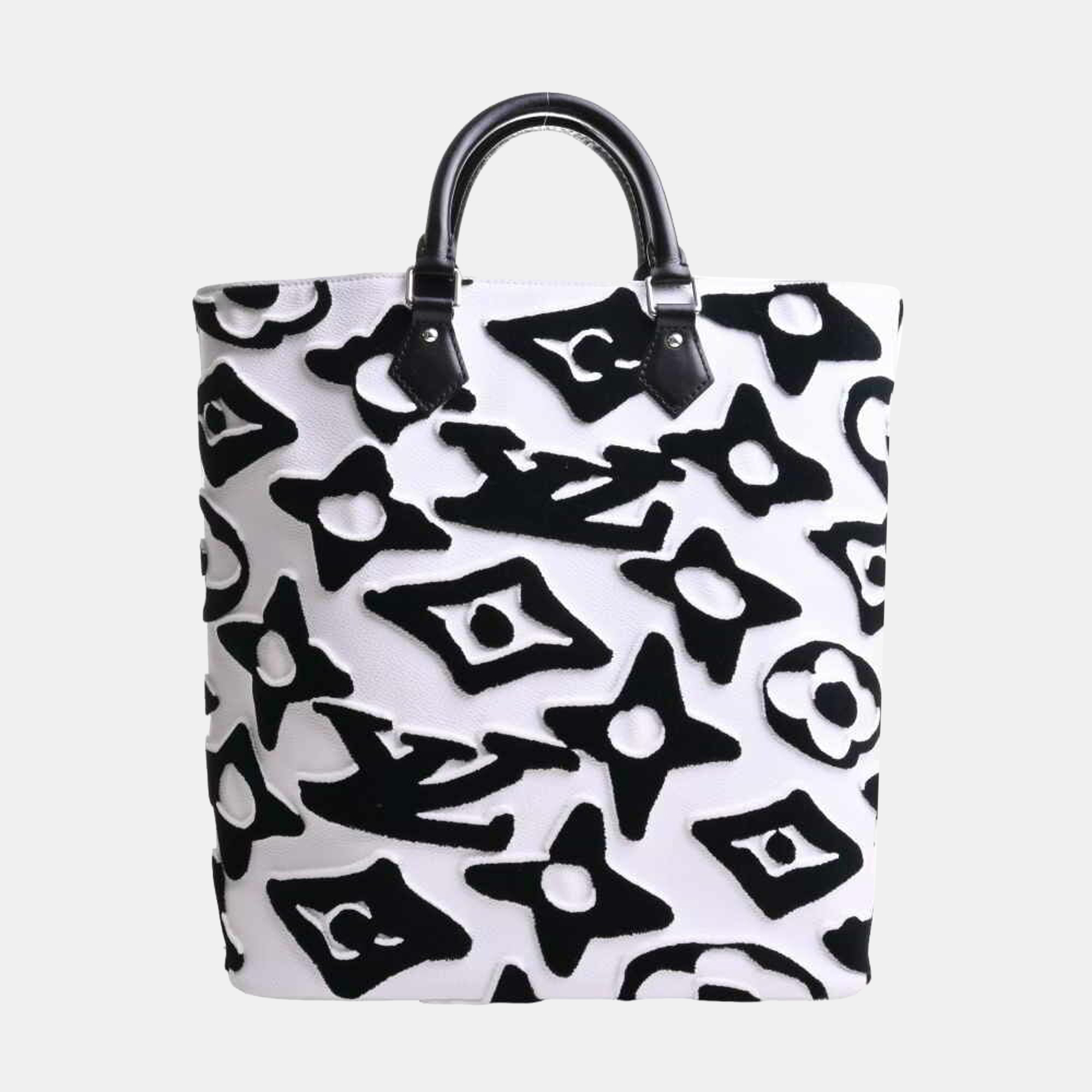 

Louis Vuitton Limited Edition X Urs Fischer Black/White Monogram Tufted Cabas Tote Bag