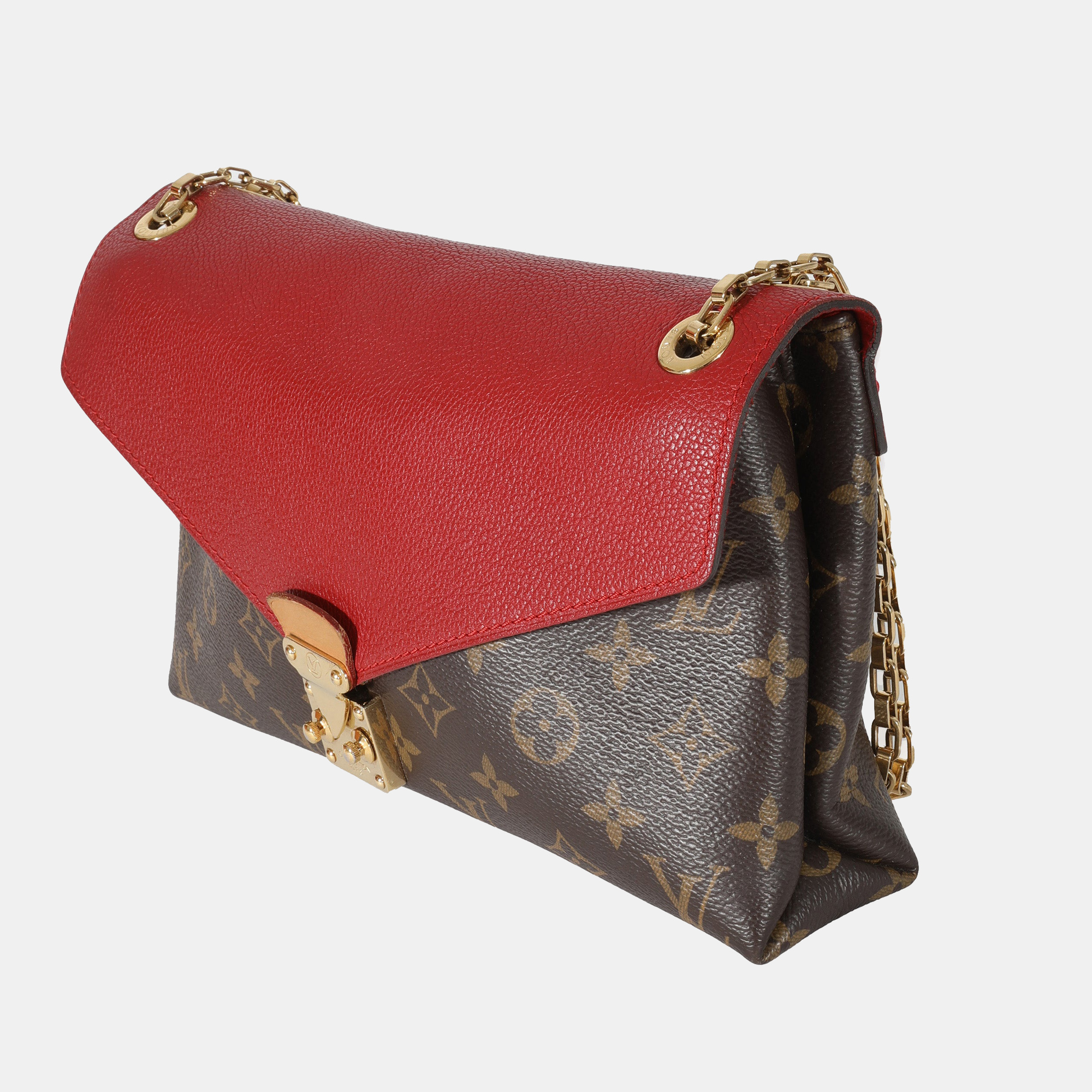 

Louis Vuitton Red and Brown Monogram Canvas Pallas Chain Bag