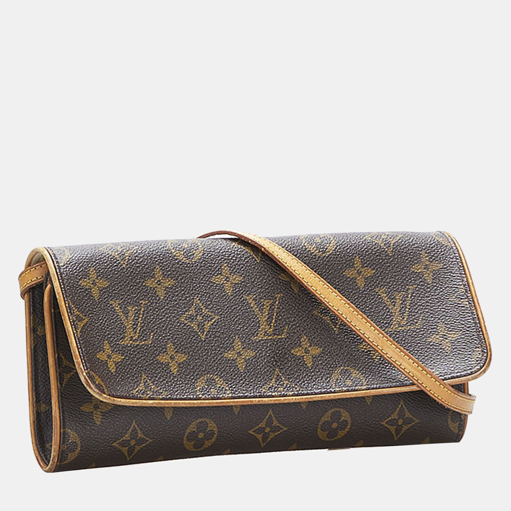 

Louis Vuitton Brown Monogram Pochette Twin GM Canvas Crossbody Bag