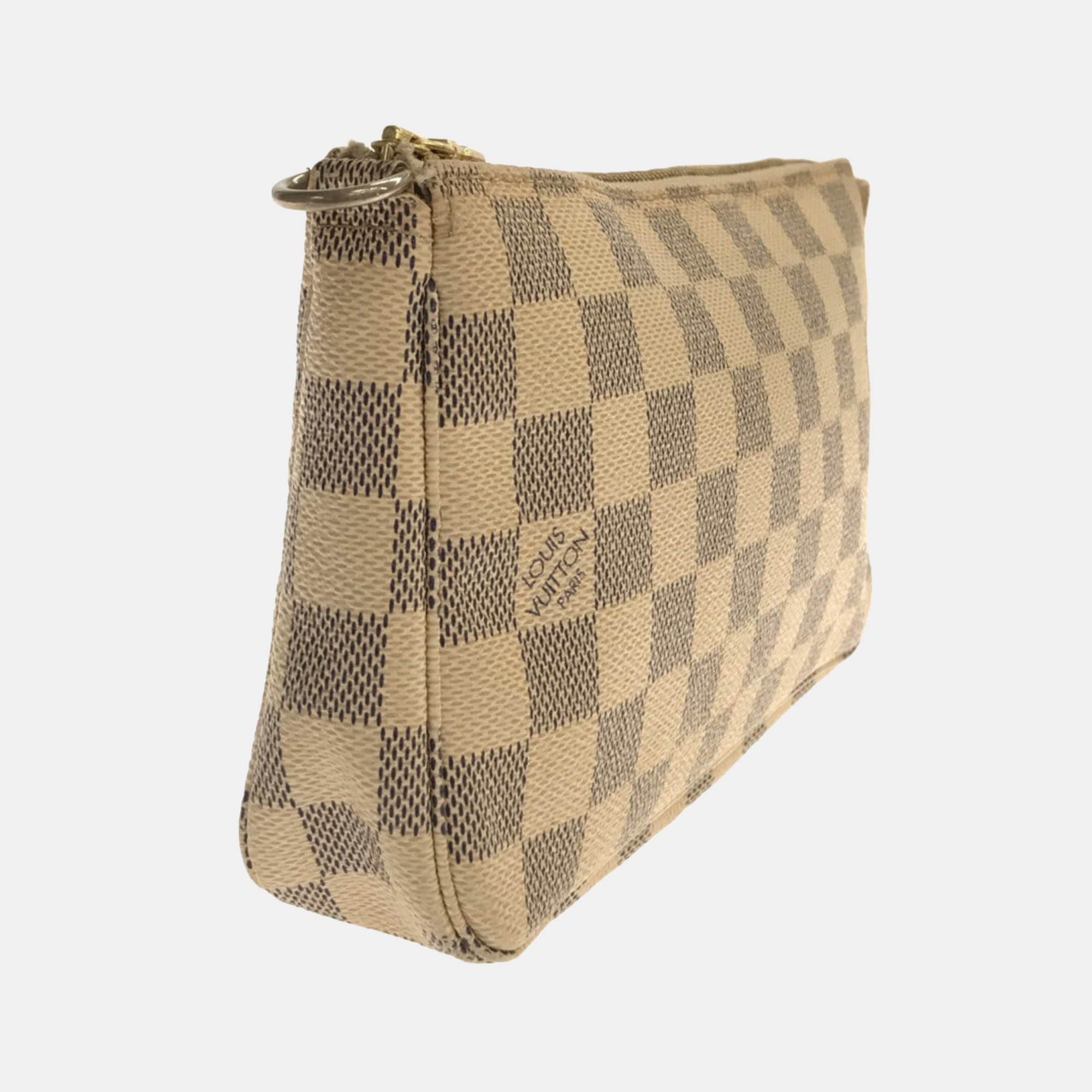 

Louis Vuitton White Damier Azur Canvas Pochette Accessoires Clutch Bag