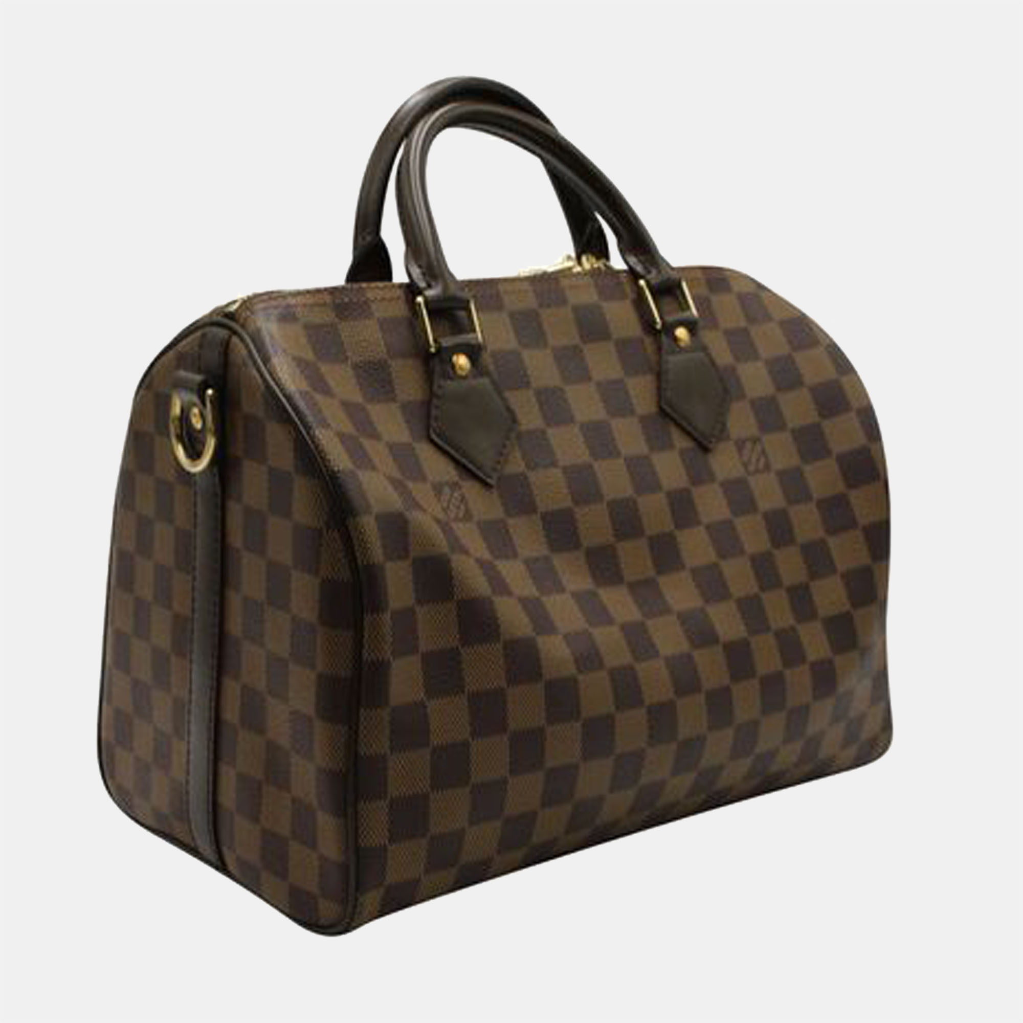 

Louis Vuitton Brown Canvas Damier Ebene Speedy Bandouliere 30 Satchel Bag