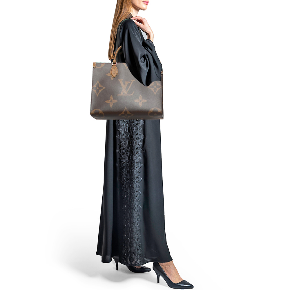 

Louis Vuitton Reverse Monogram Canvas Giant Onthego MM Bag, Brown