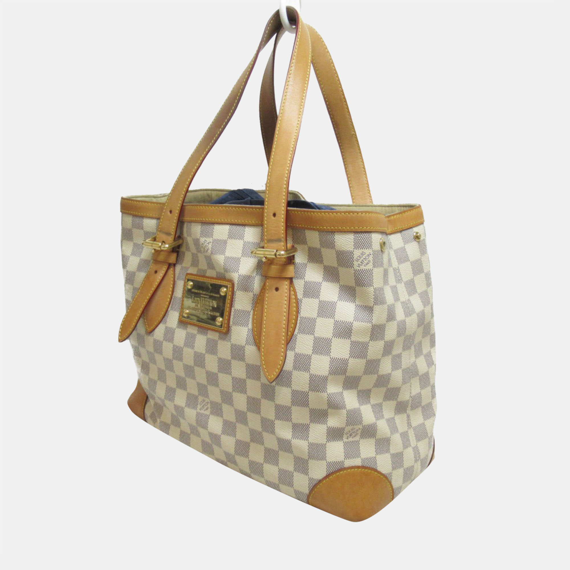 

Louis Vuitton White Canvas Damier Azur Hampstead MM Tote Bag