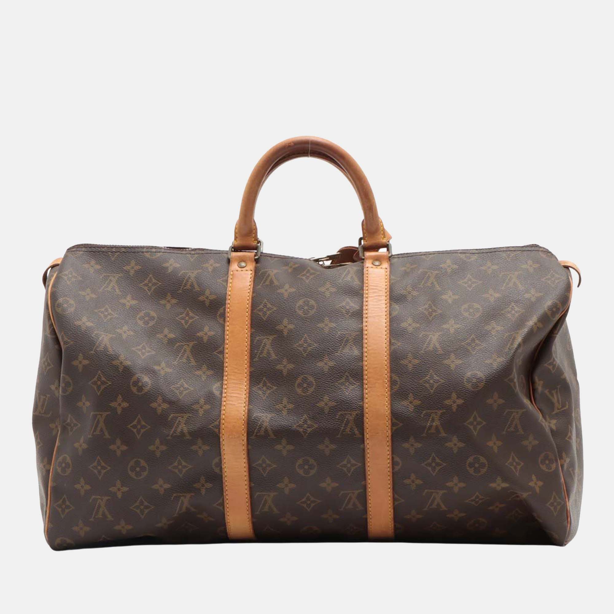 

Louis Vuitton Brown Monogram Canvas Keepall 50 Duffel Bag