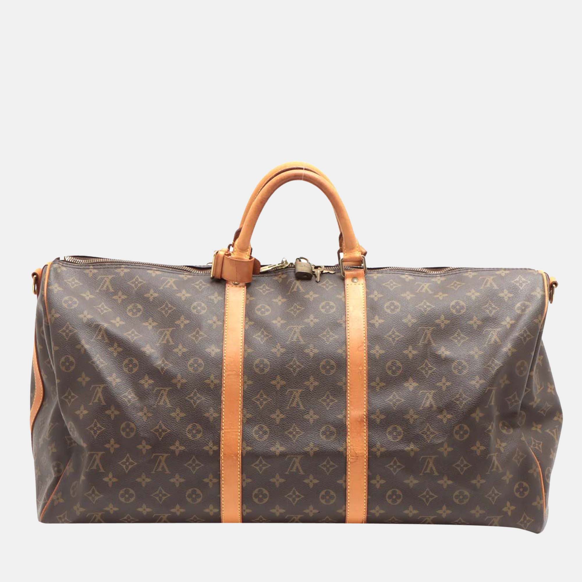 

Louis Vuitton Brown Monogram Canvas Keepall Bandouliere 60 Duffel Bag