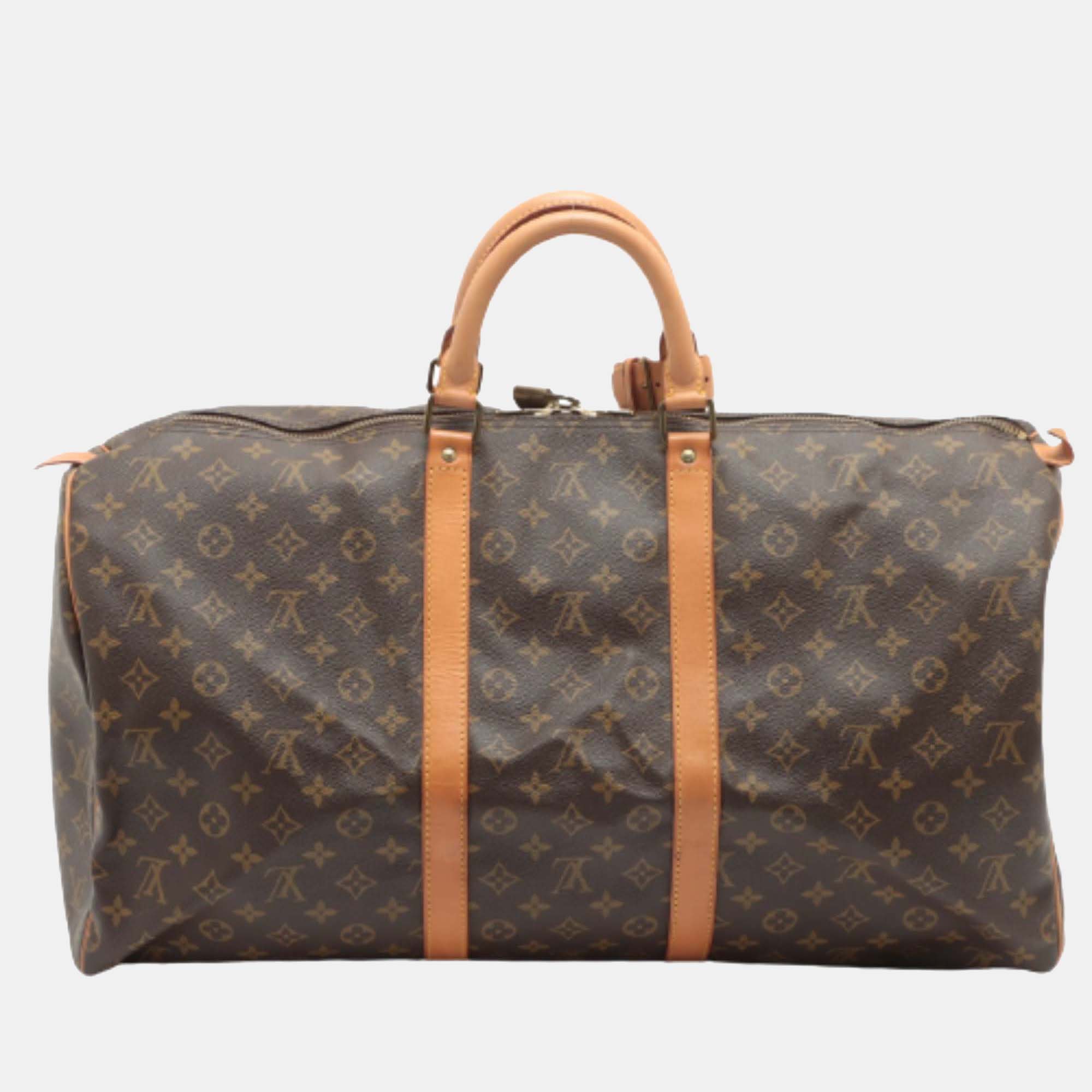 

Louis Vuitton Brown Monogram Canvas Keepall 55 Duffel Bag