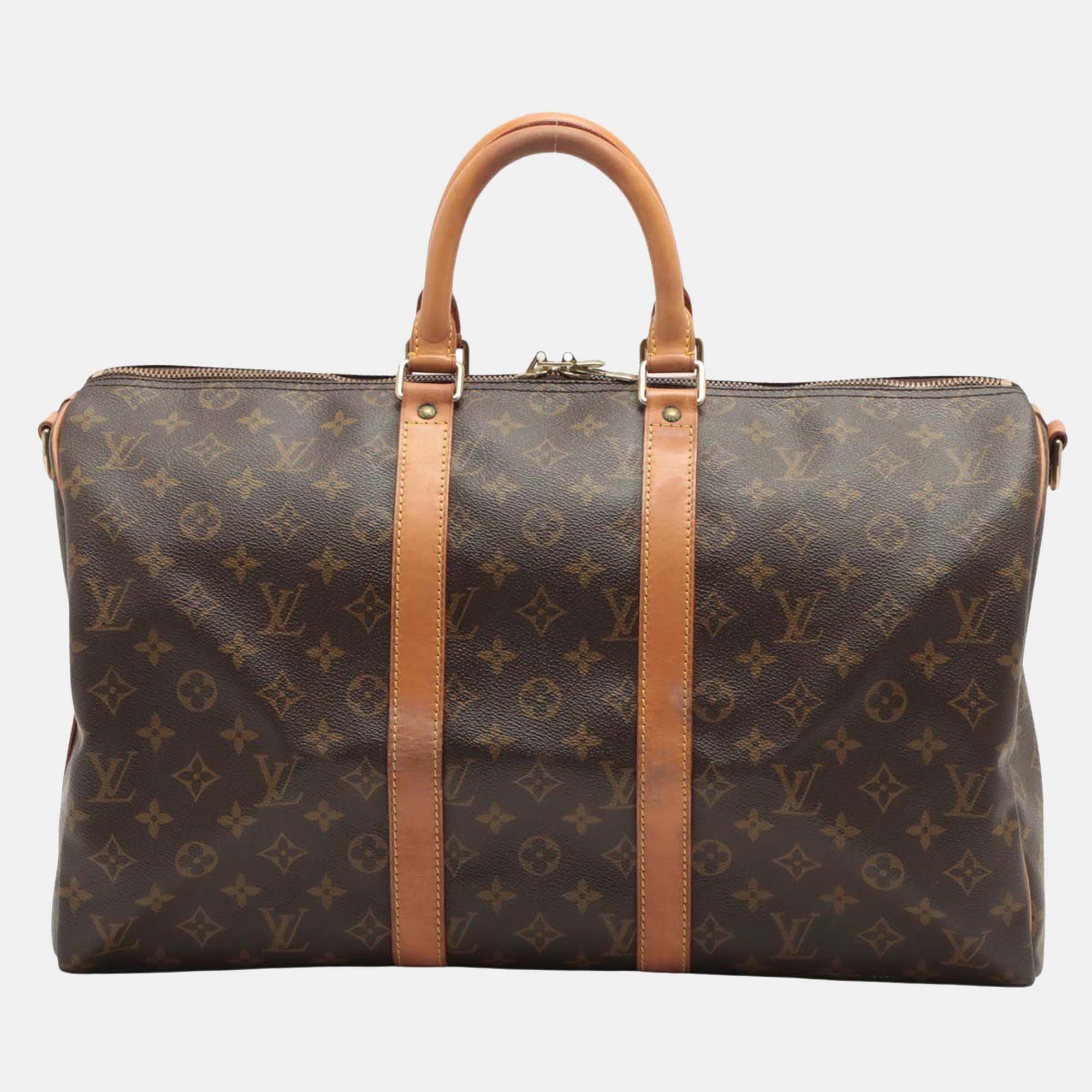 

Louis Vuitton Brown Monogram Canvas Keepall Bandouliere 45 Duffel Bag