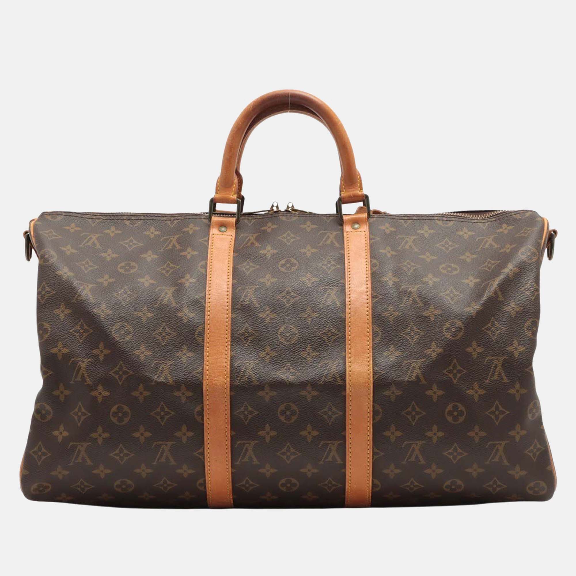 

Louis Vuitton Brown Monogram Canvas Keepall Bandouliere 50 Duffel Bag