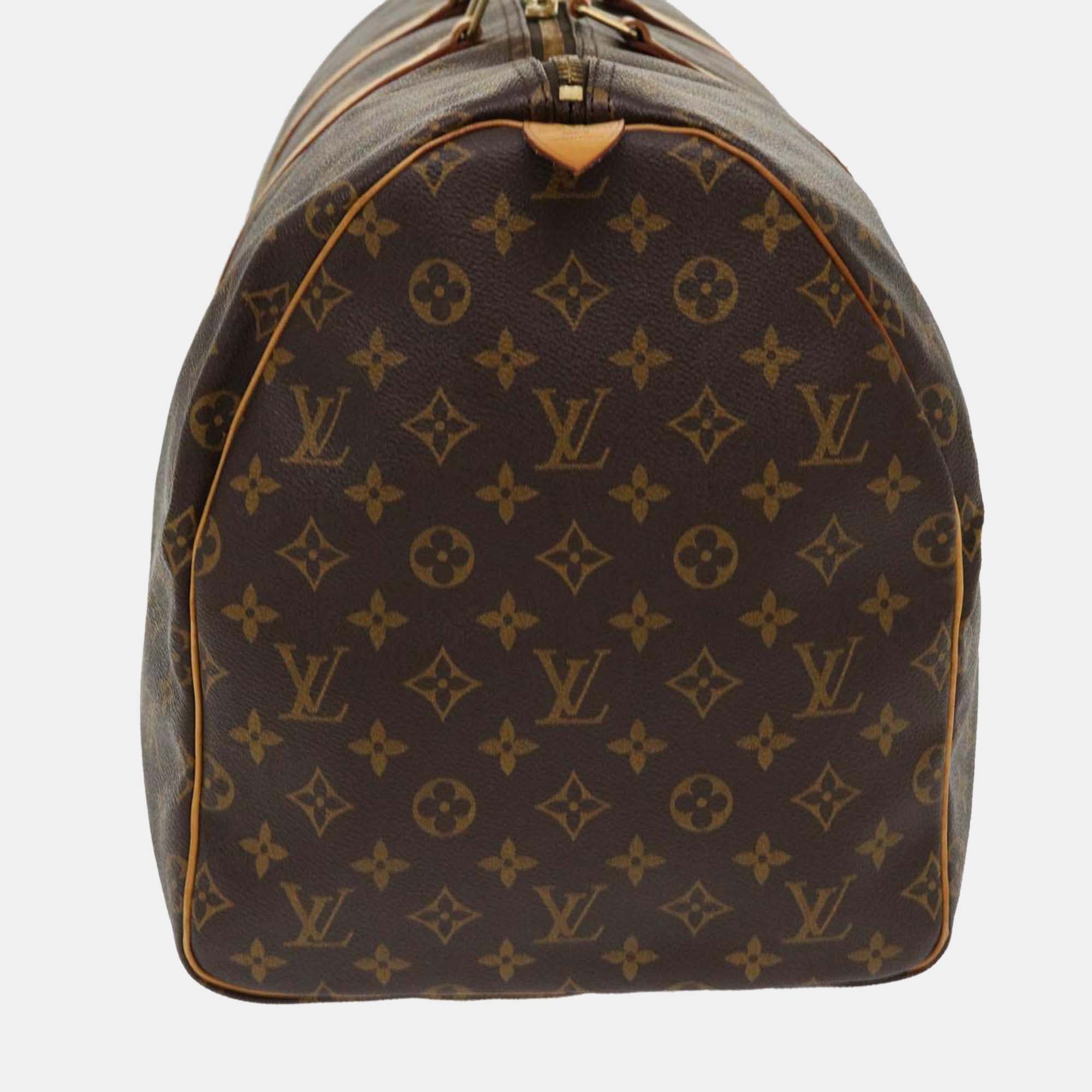 

Louis Vuitton Brown Monogram Canvas Keepall 55 Duffel Bag