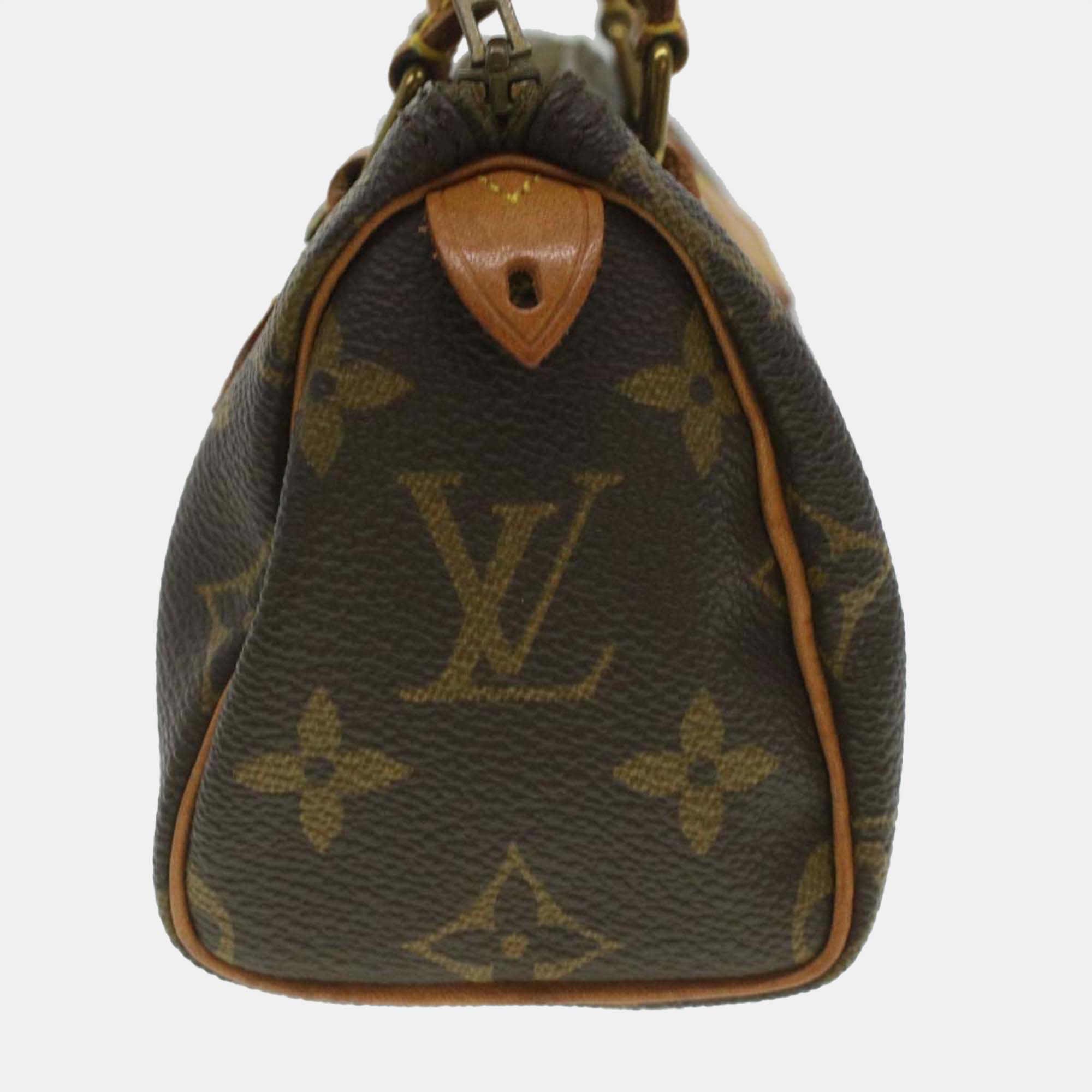 

Louis Vuitton Brown Monogram Canvas Nano Speedy Top Handle Bag