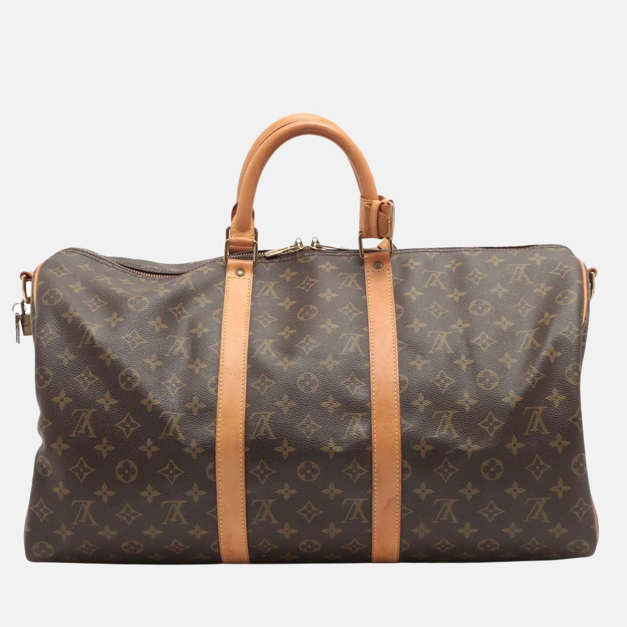 

Louis Vuitton Brown Monogram Canvas Keepall Bandouliere 50 Duffel Bag
