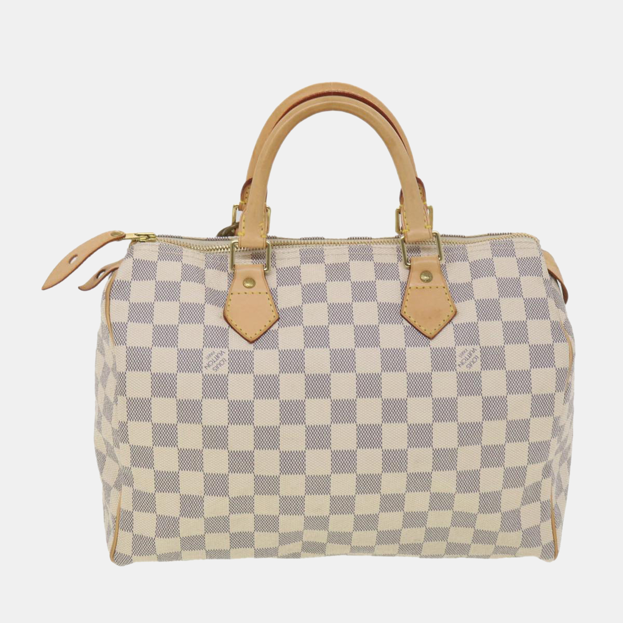 

Louis Vuitton White Damier Azur Canvas Speedy 30 Top Handle Bag