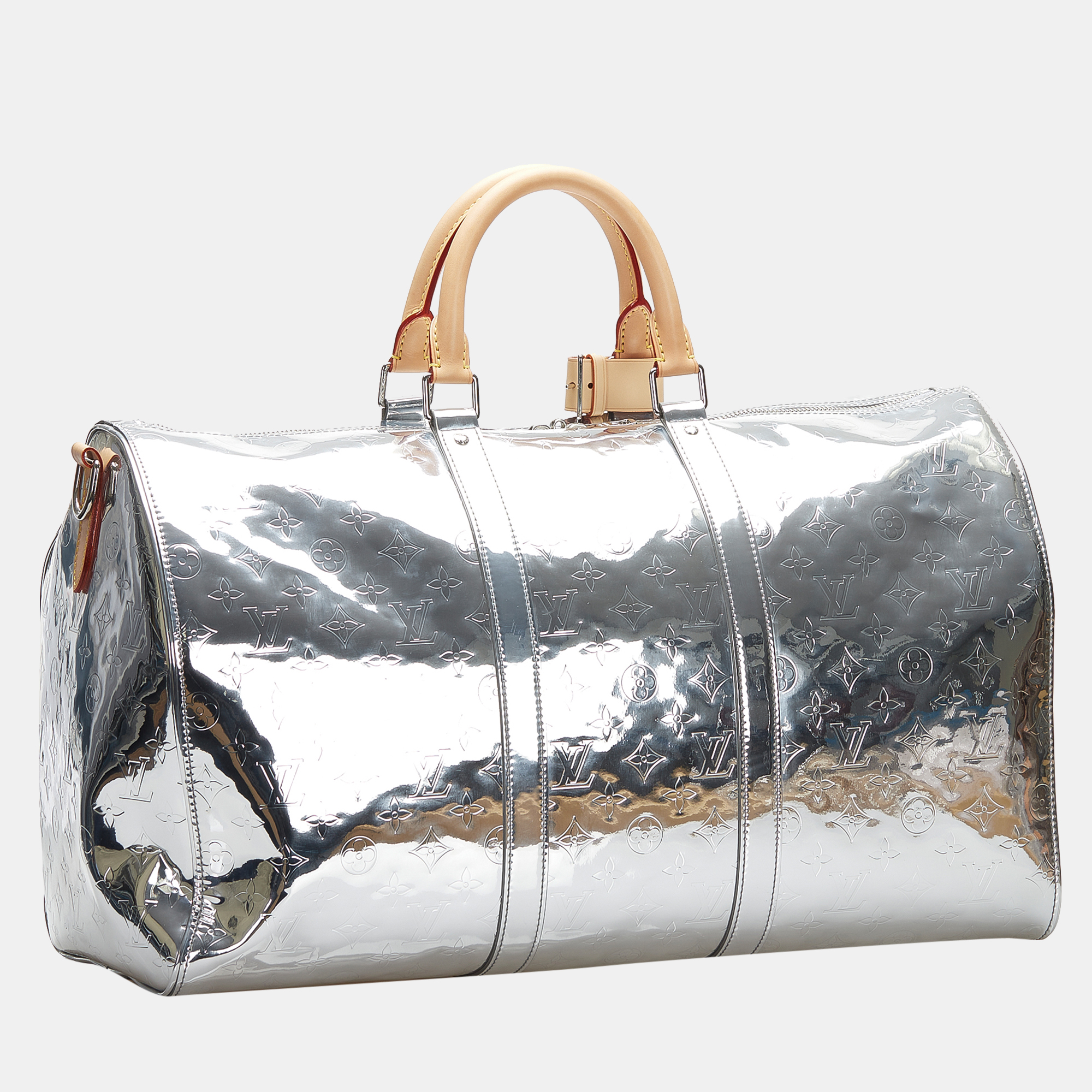 

Louis Vuitton Silver Monogram Mirror Keepall Bandouliere 50