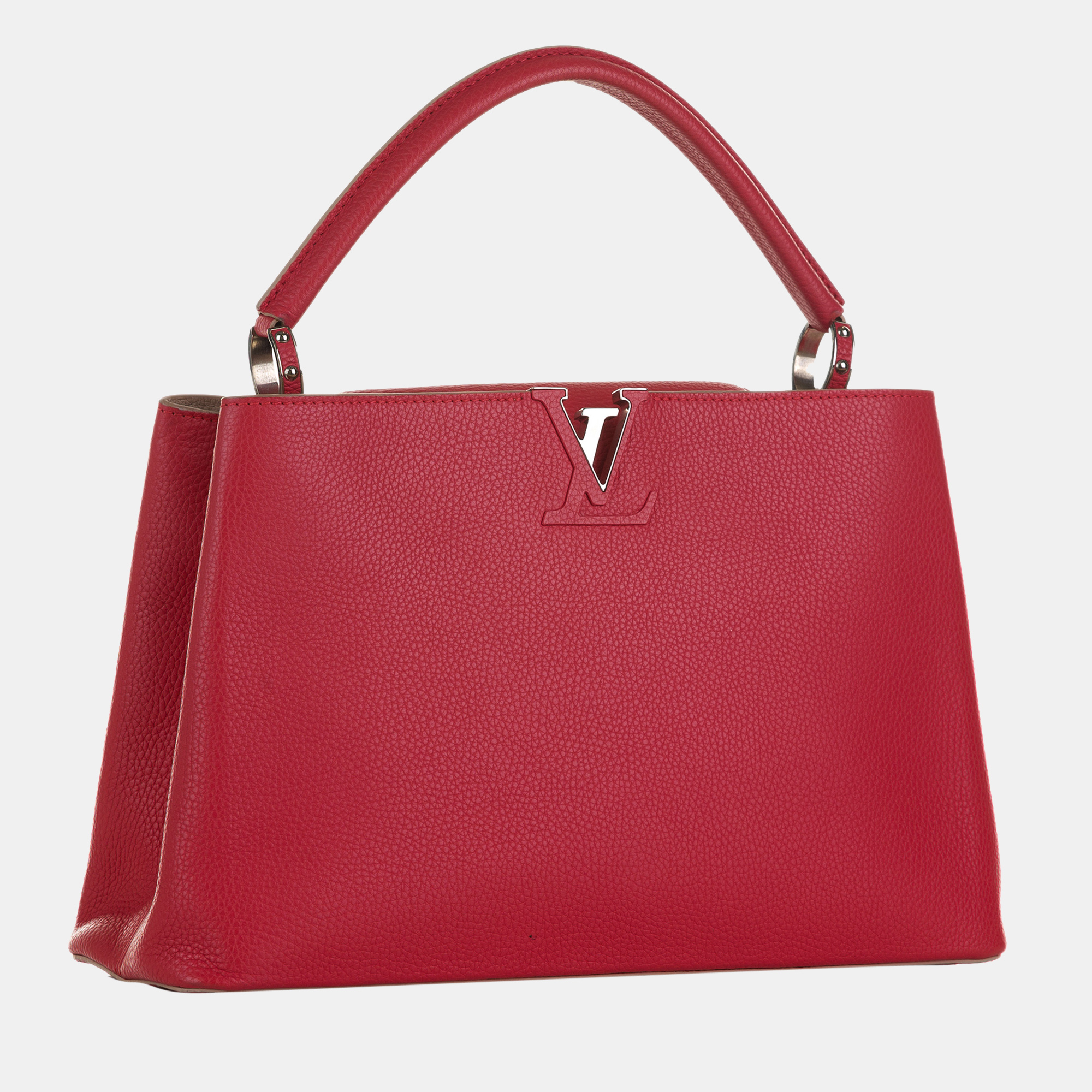 

Louis Vuitton Red Taurillon Capucines MM