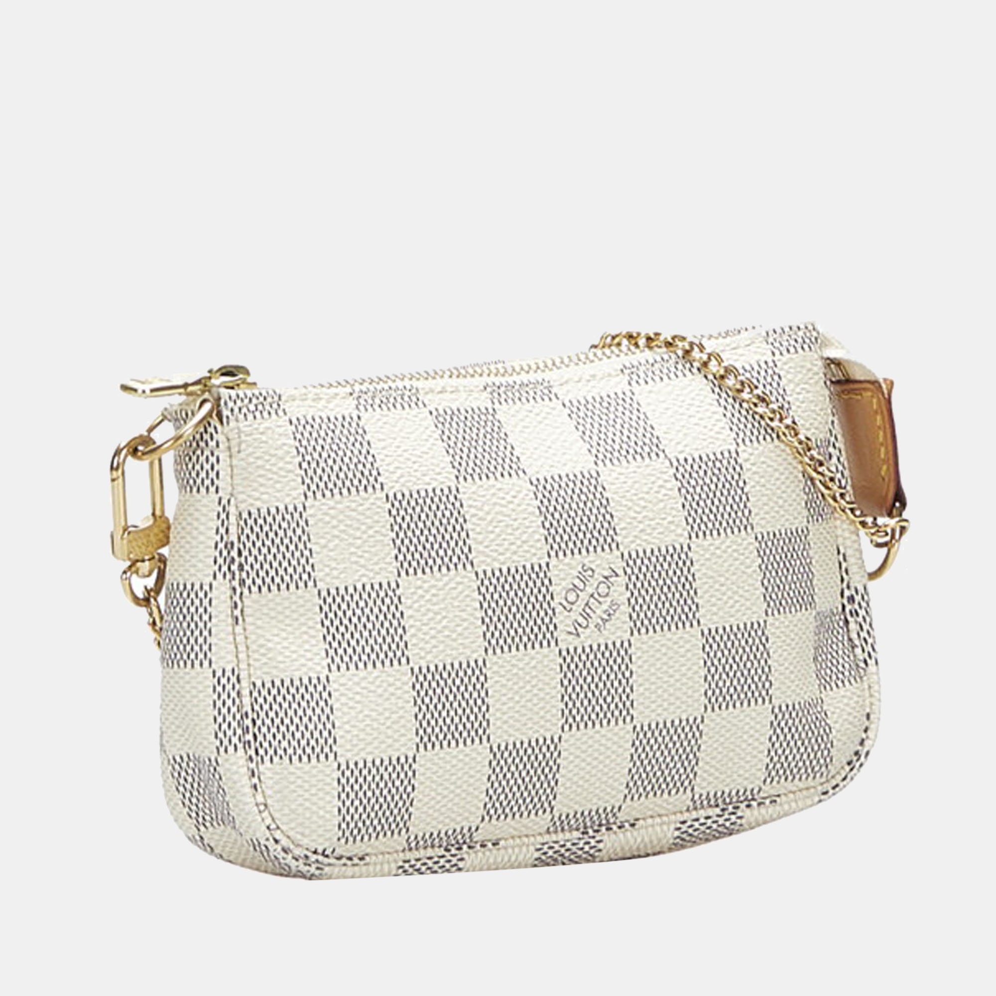 

Louis Vuitton White Damier Azur Canvas Mini Pochette Accessoires Bag