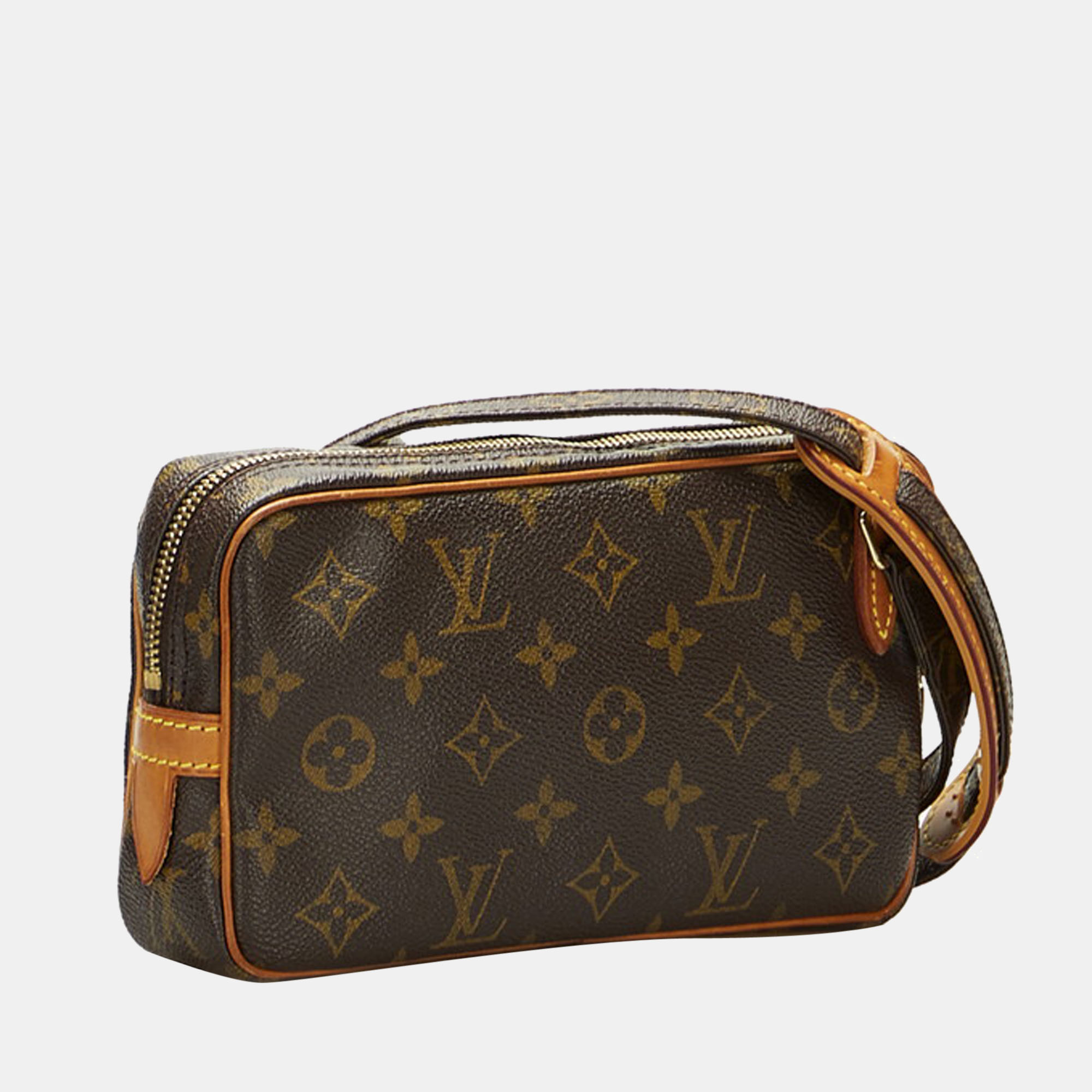 

Louis Vuitton Brown Canvas Monogram Pochette Marly Bandouliere Bag