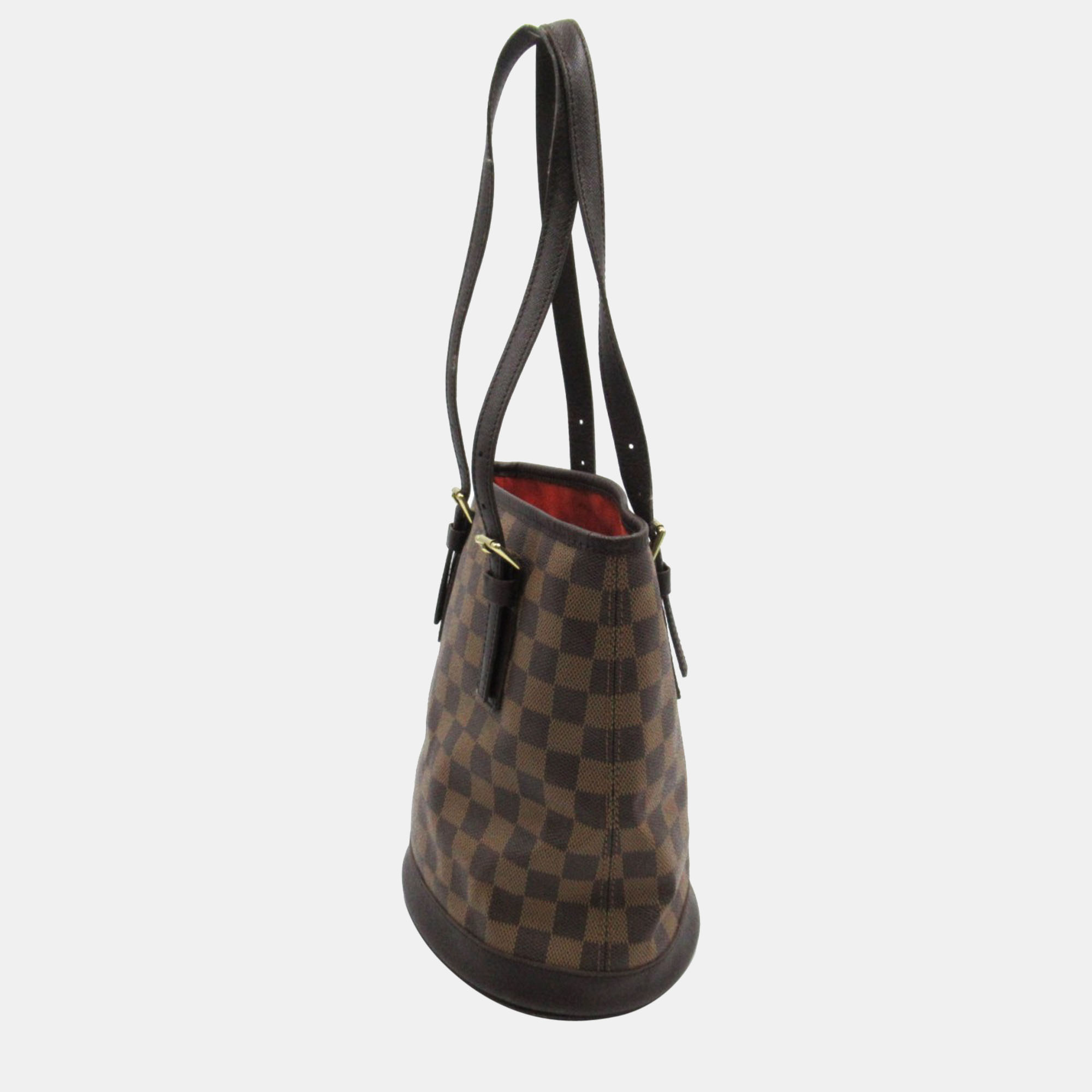 

Louis Vuitton Brown Damier Ebene Canvas Marais Bucket Bag with Pouch Bag