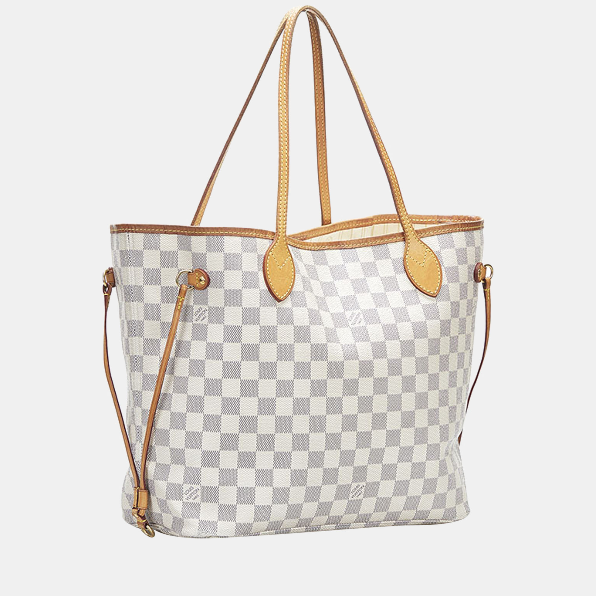

Louis Vuitton White Damier Azur Canvas Neverfull MM Bag