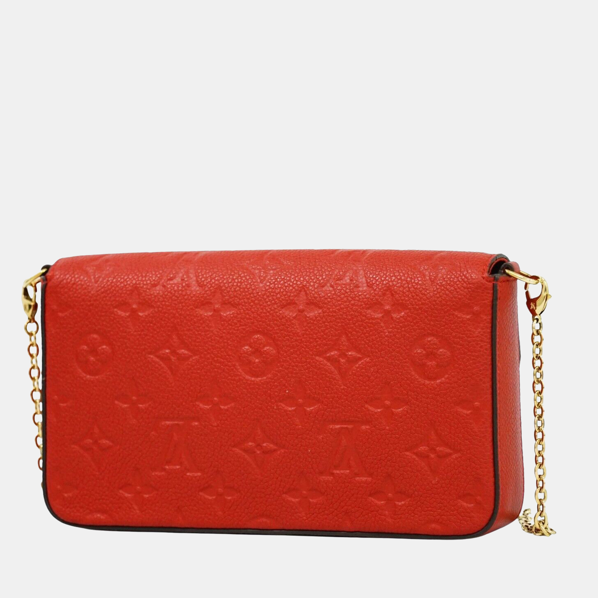 

Louis Vuitton Red Monogram Empreinte Leather Felicie Clutch Bag