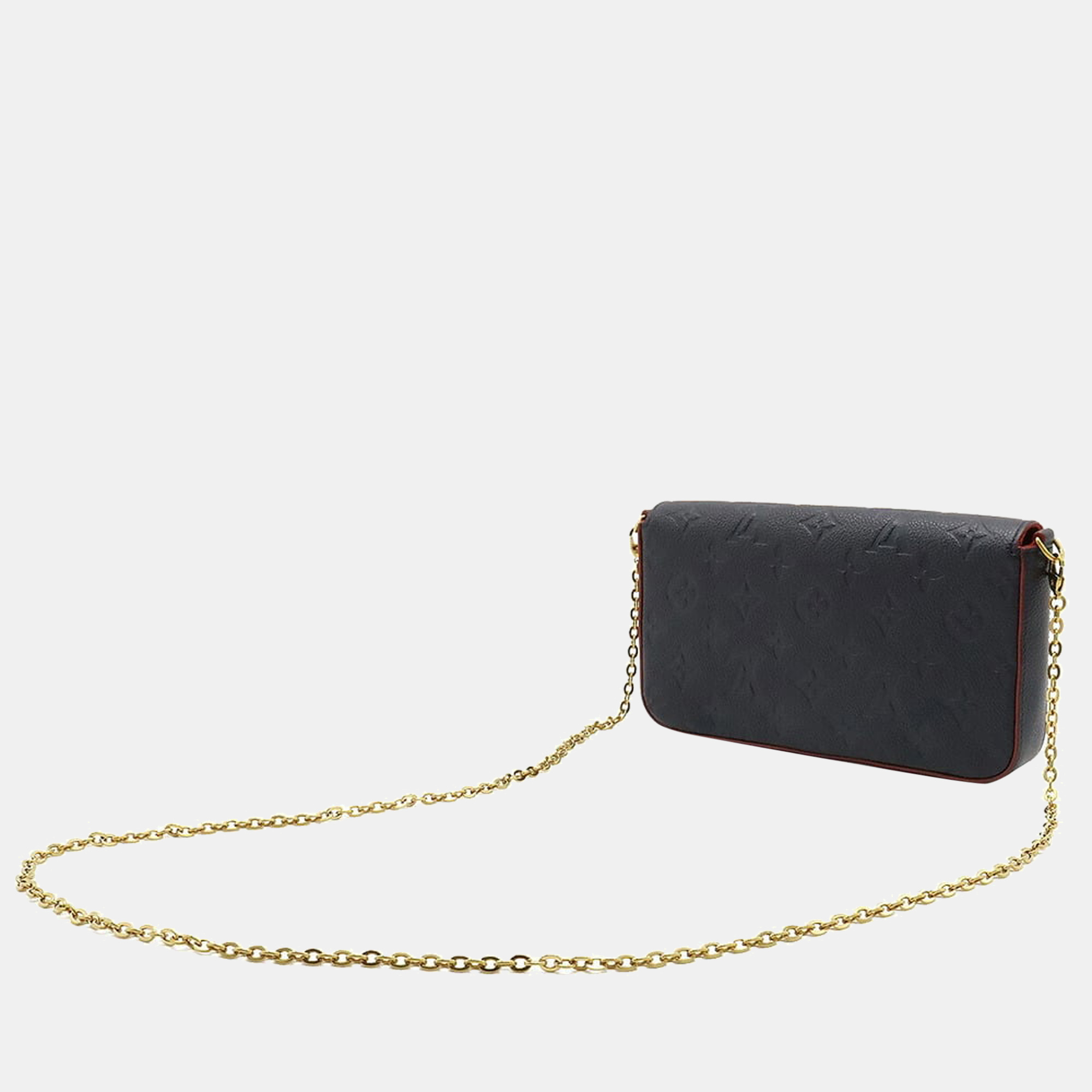 

Louis Vuitton Black Monogram Empreinte Leather Pochette Felicie Clutch Bag