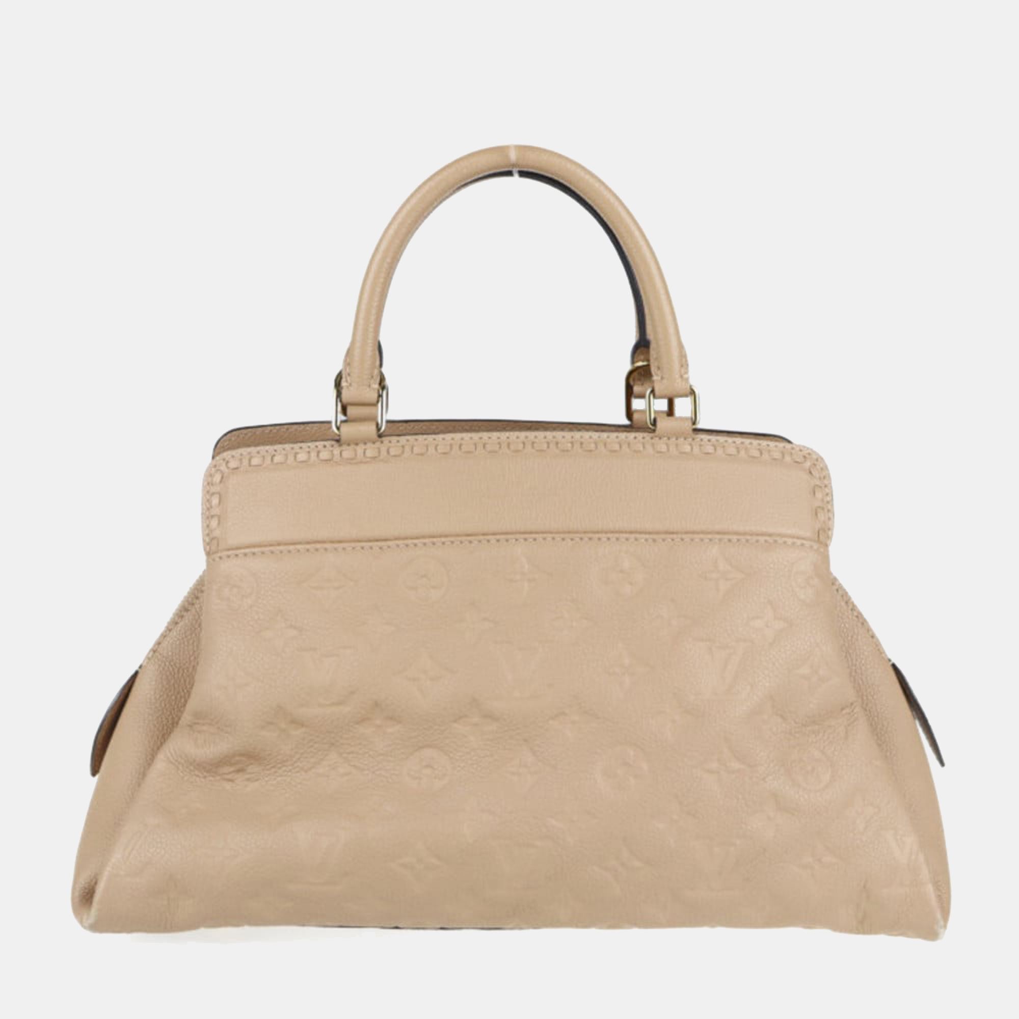 Pre-owned Louis Vuitton Beige Monogram Empreinte Leather Vosges Top Handle Bag