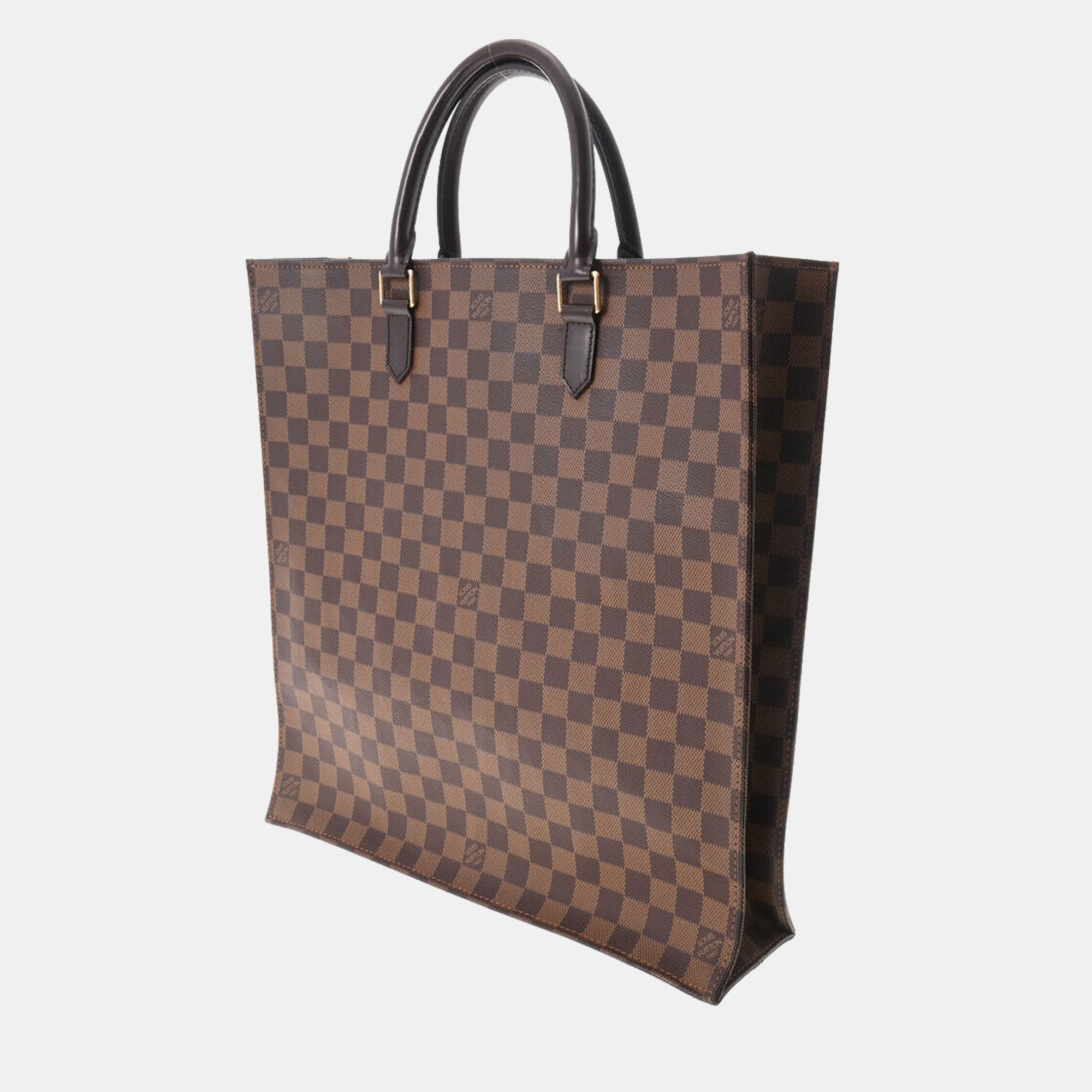 

Louis Vuitton Brown Damier Ebene Canvas Sac Plat Tote Bag
