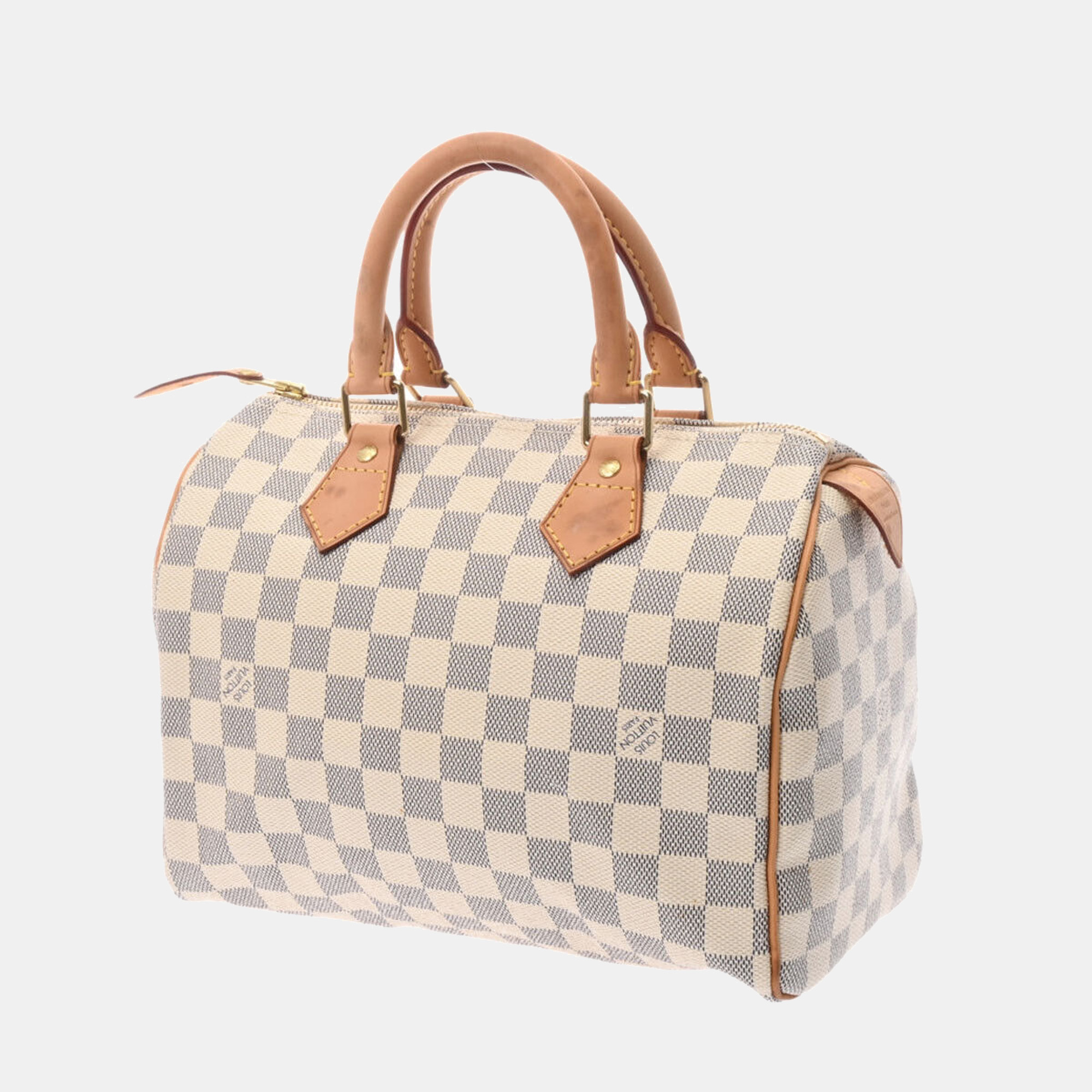 

Louis Vuitton White Canvas Damier Azur Speedy 25 Satchel Bag