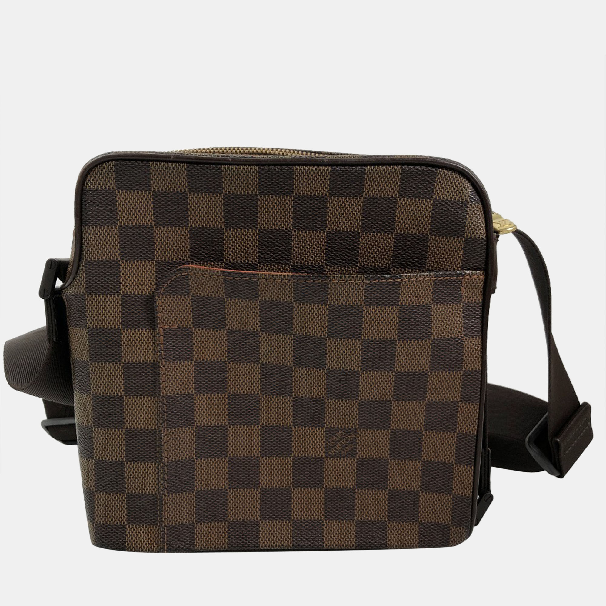 

Louis Vuitton Brown Canvas Damier Ebene Olav PM Bag