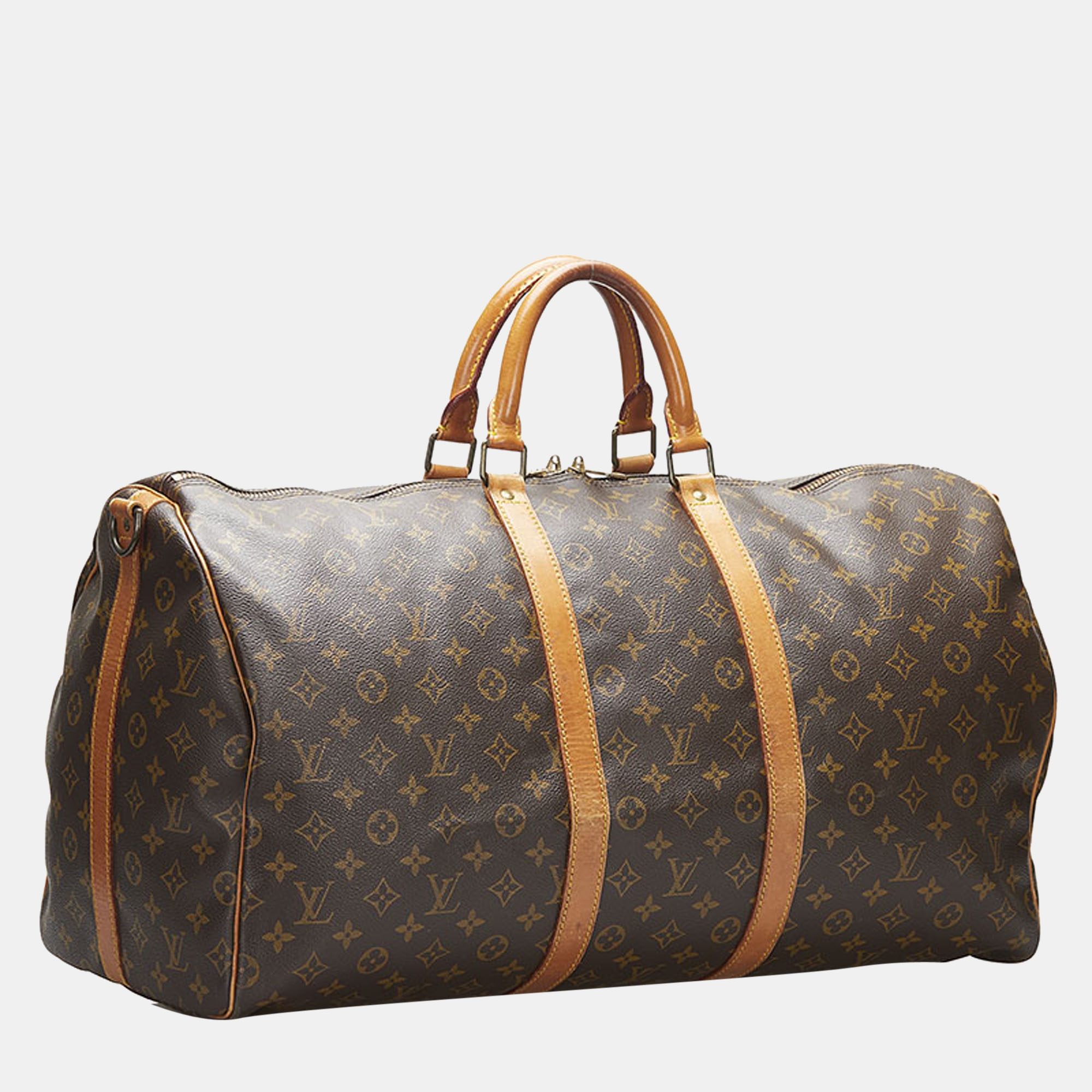 

Louis Vuitton Brown Canvas Monogram Keepall 55 Bandouliere Bag