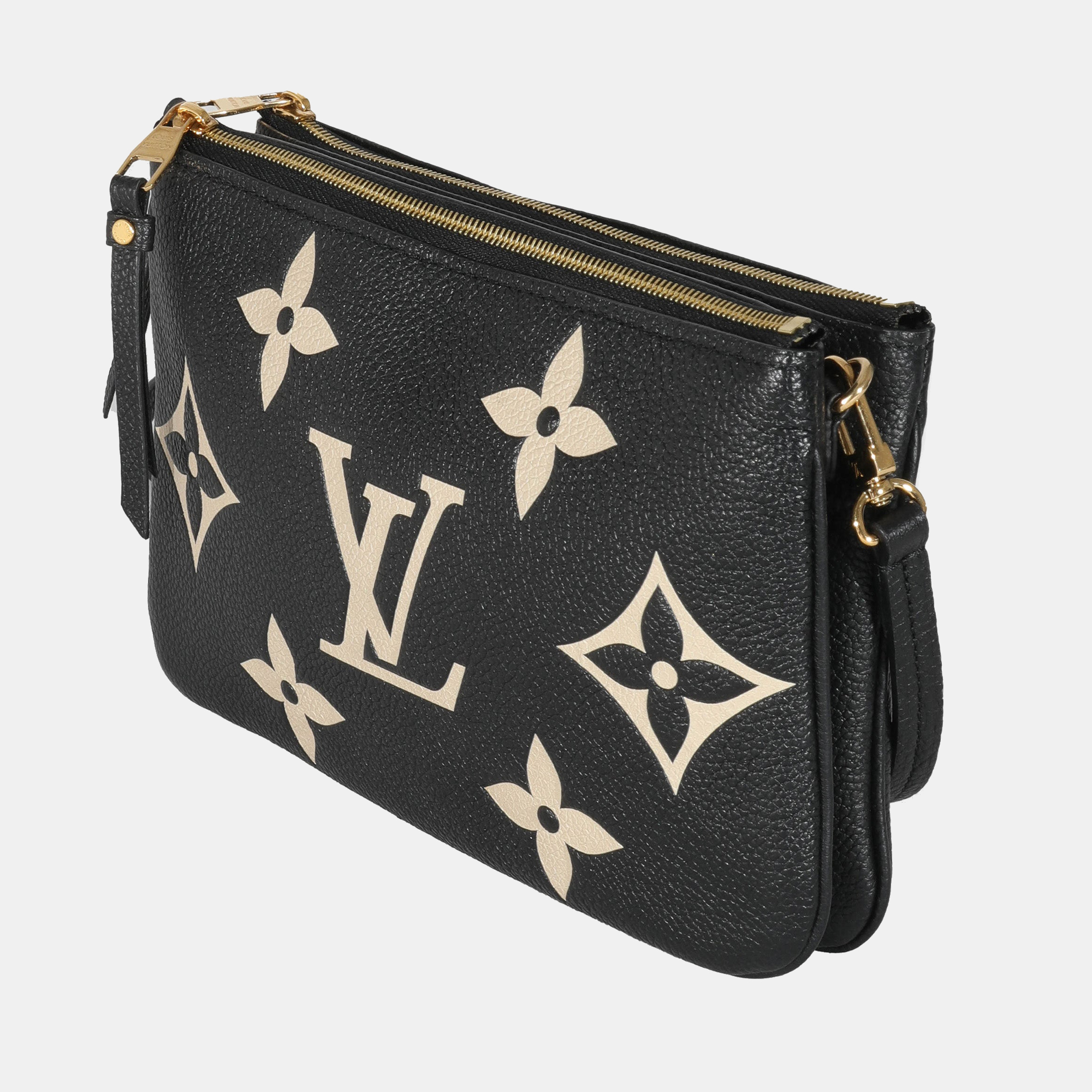 

Louis Vuitton Black Monogram Empreinte Double Zip Pochette Clutch