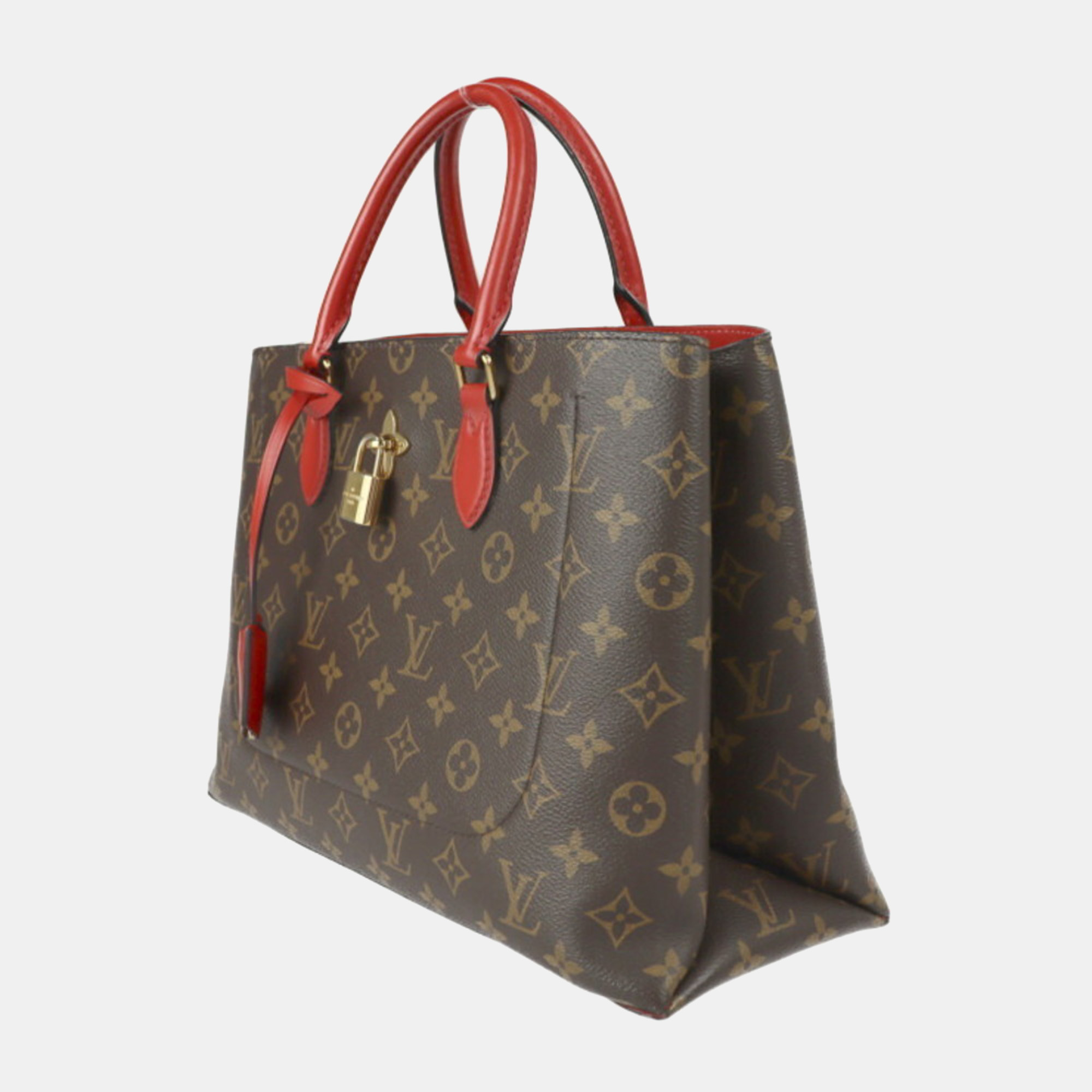 

Louis Vuitton Brown/Red Monogram Canvas Flower Tote Bag