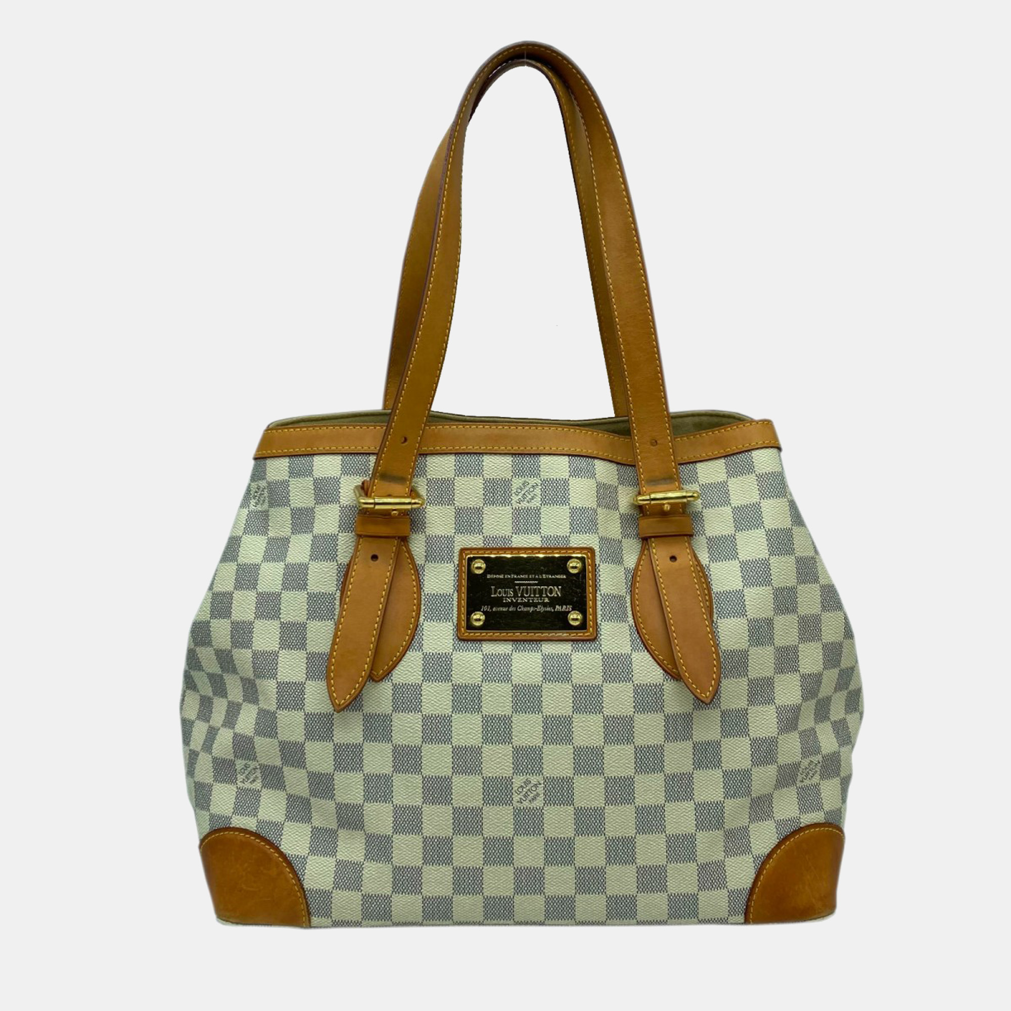 Louis Vuitton White Damier Azur Canvas Hampstead MM Bag Louis Vuitton