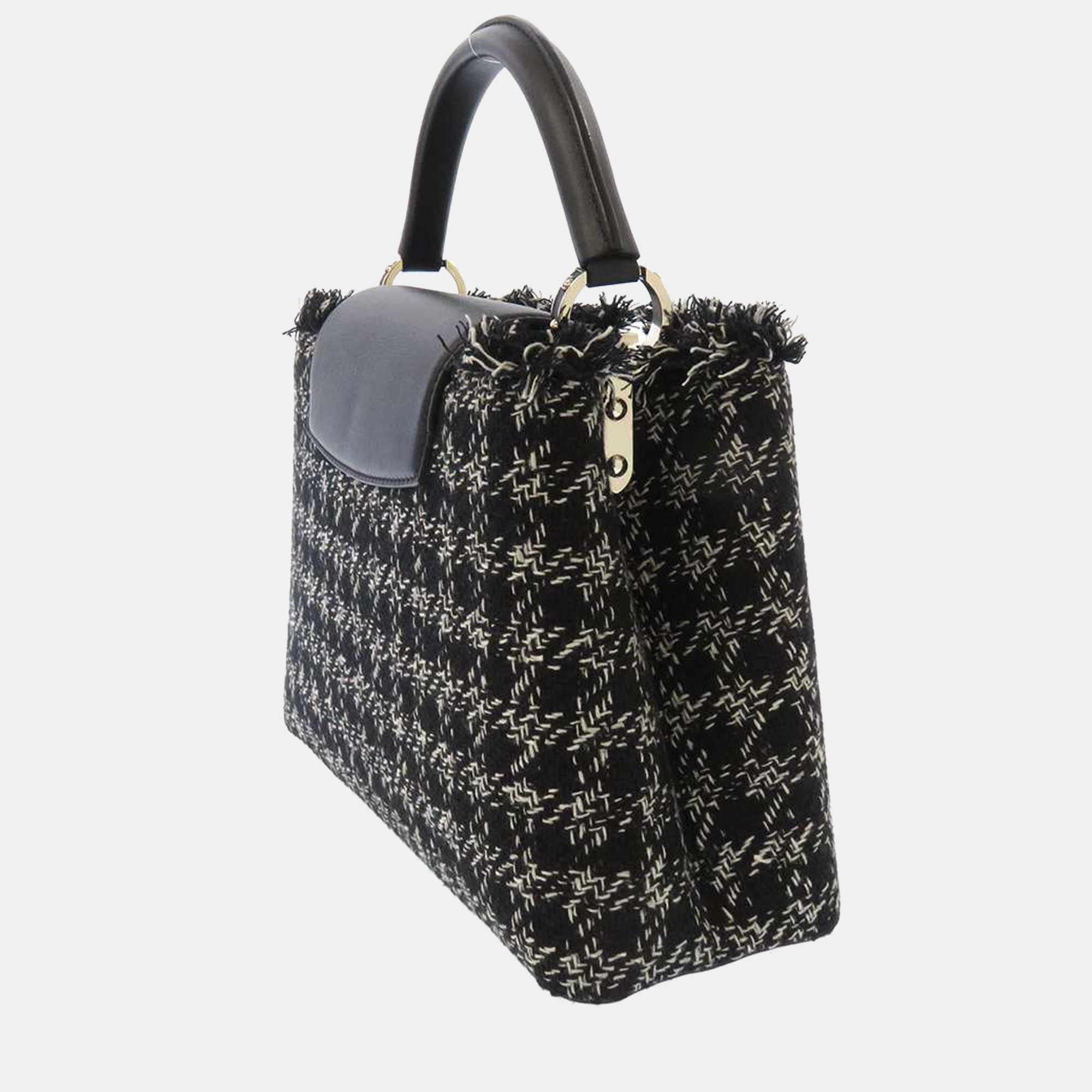 

Louis Vuitton Black Tweed Capucines PM Bag