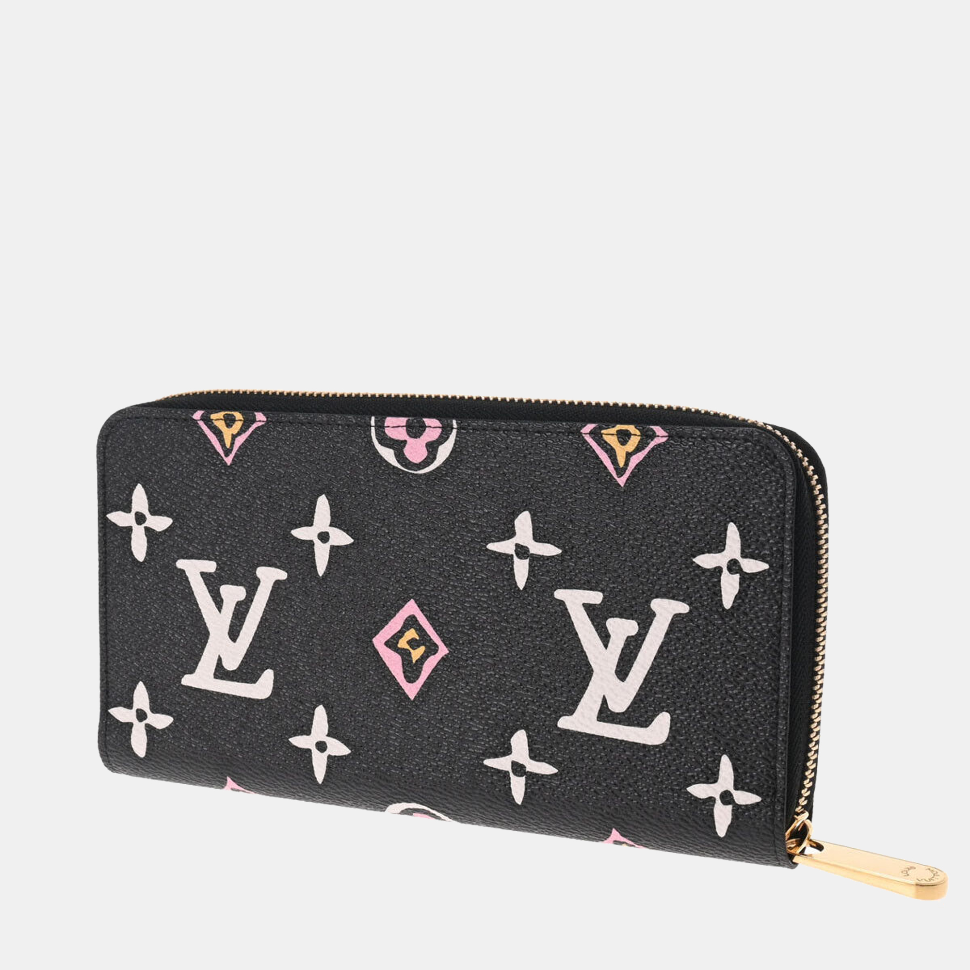 

Louis Vuitton Black Canvas Monogram Giant Wild at Heart Zippy Wallets