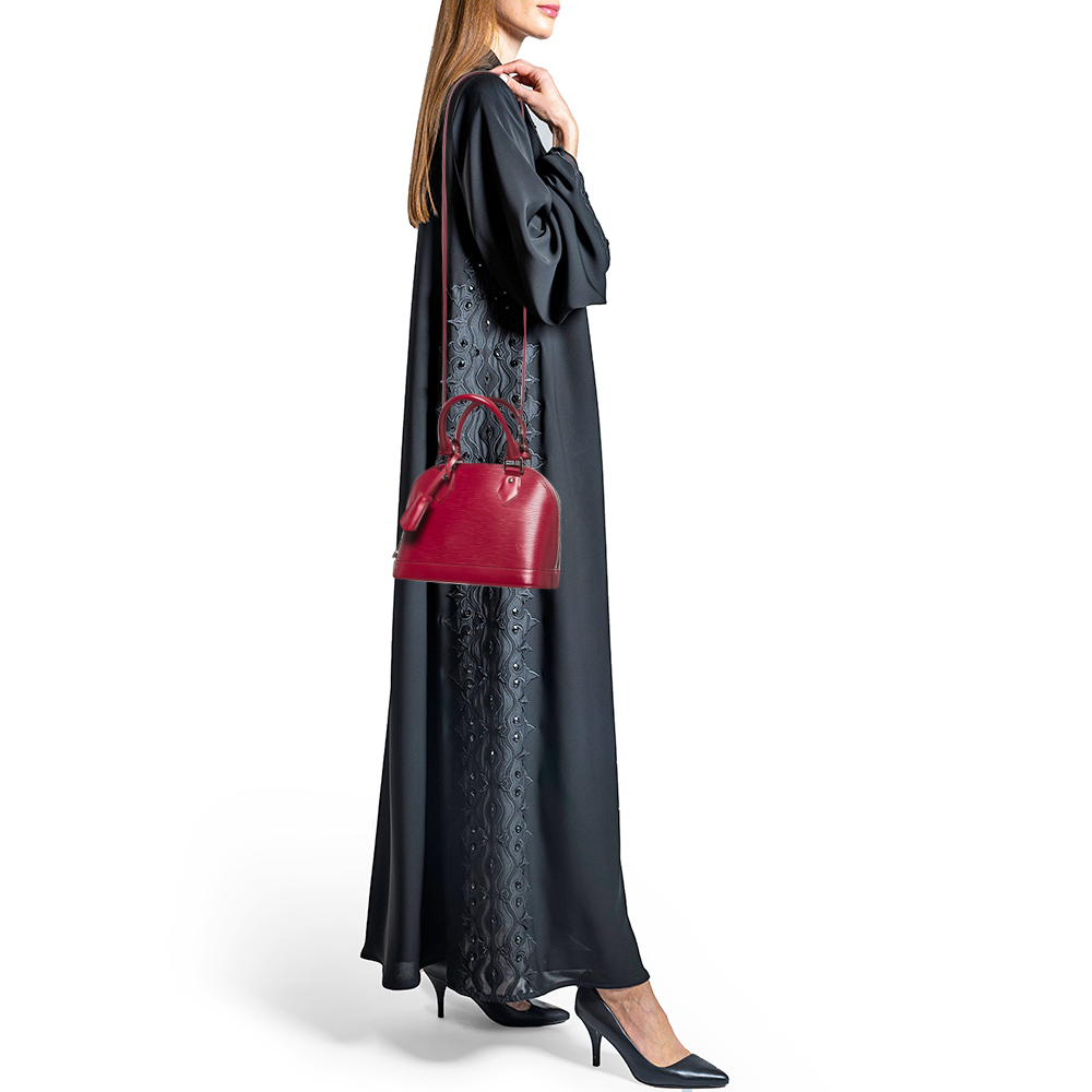 

Louis Vuitton Carmine Epi Leather Alma BB Bag, Red