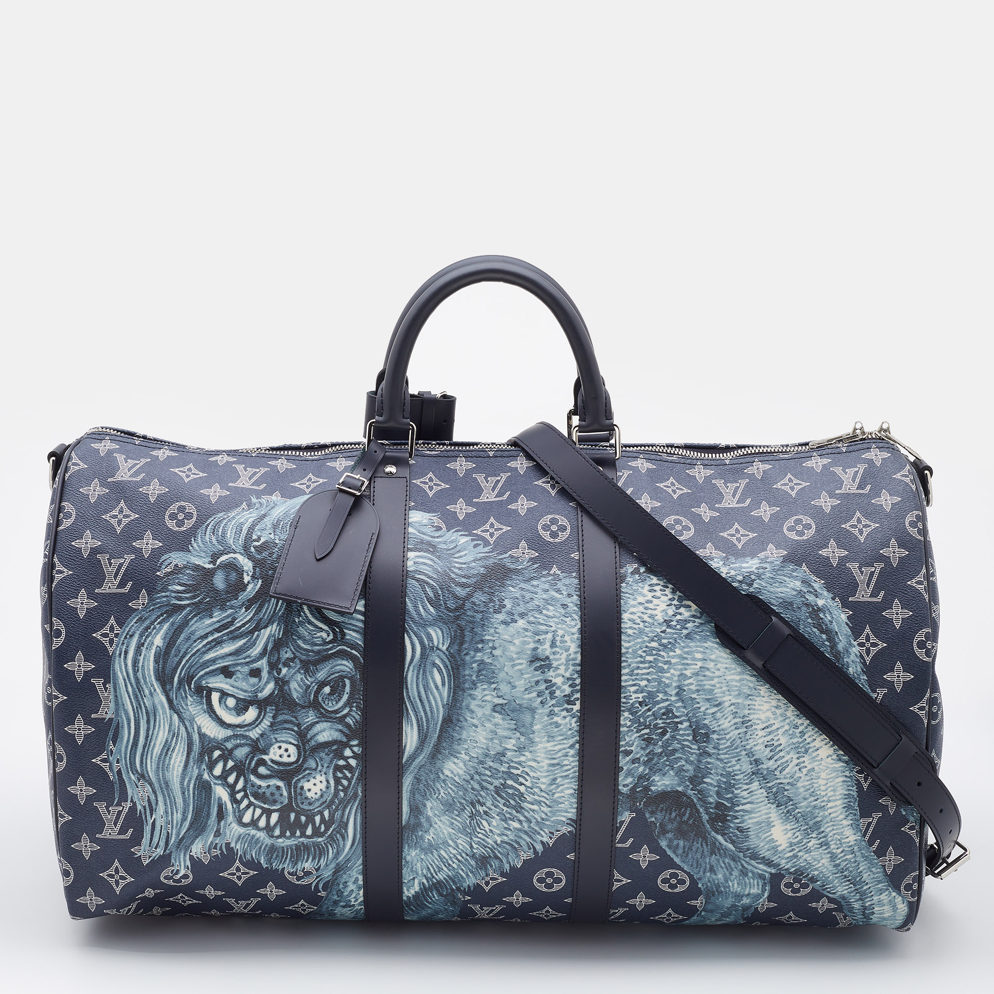 Pre-owned Louis Vuitton X Chapman Brothers Keepall Bandouliere Monogram  Savane Ink 55 Midnight, ModeSens