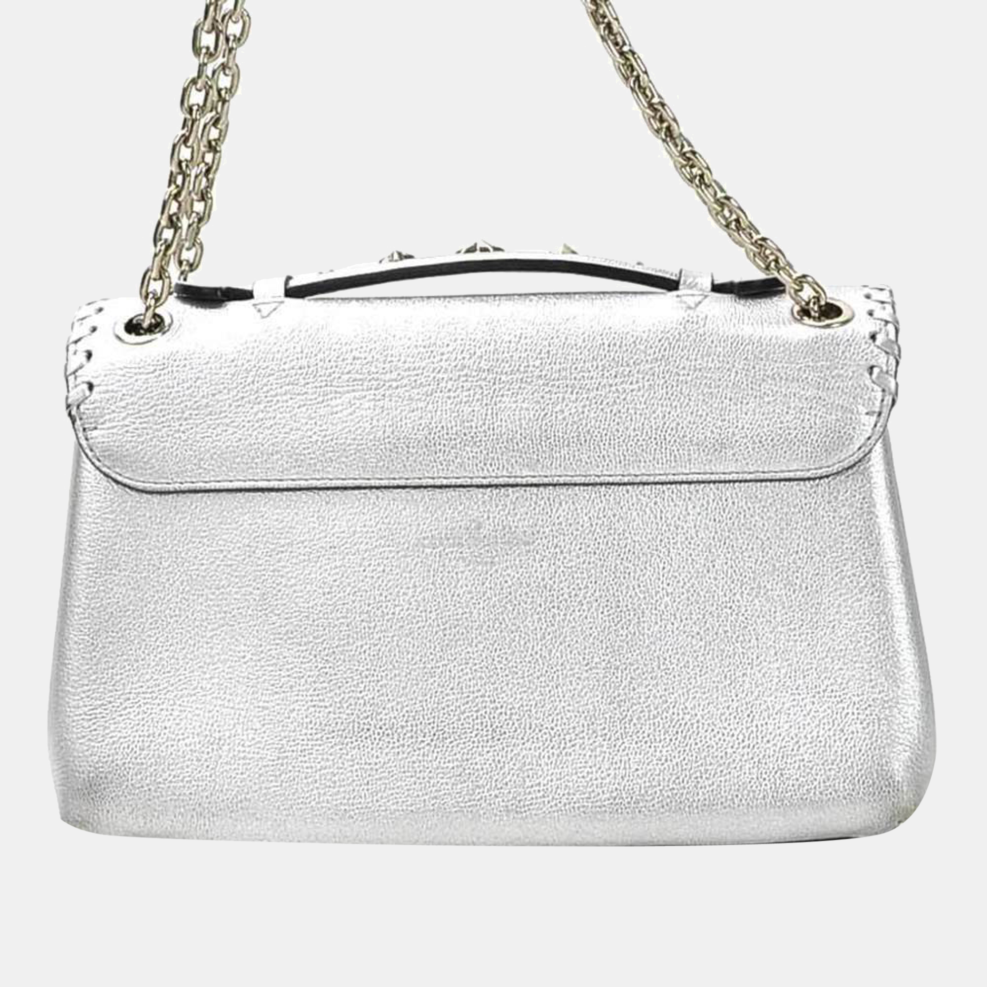 

Louis Vuitton Silver Leather Very Chain Whipstitch Shoulder Bag