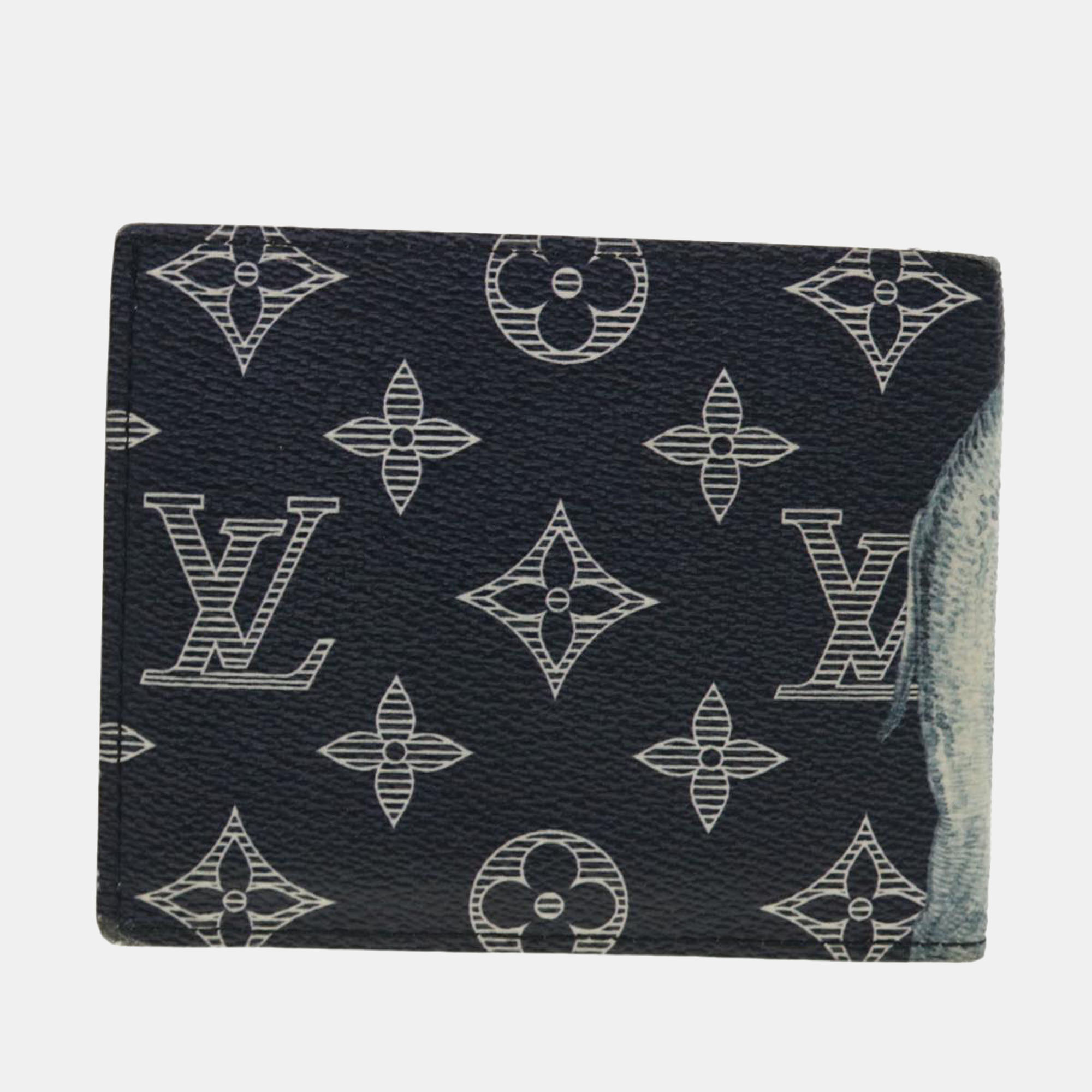 

Louis Vuitton Navy Canvas Portefeuille Wallet, Navy blue