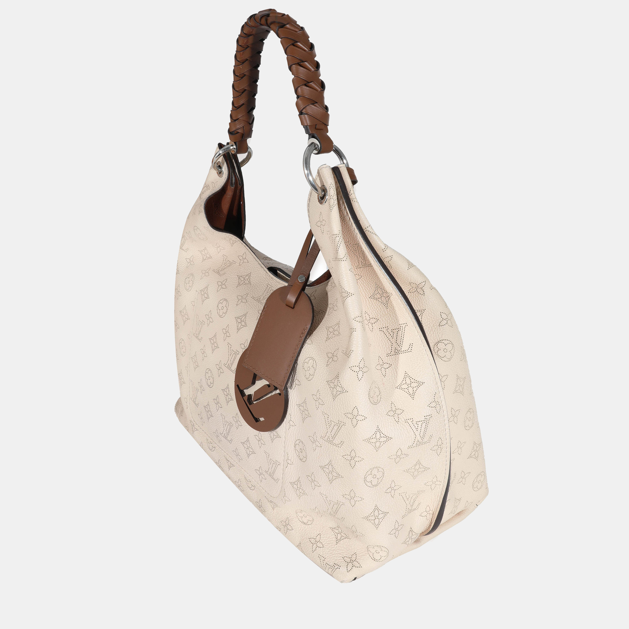 

Louis Vuitton Cream Mahina Carmel Hobo Bag