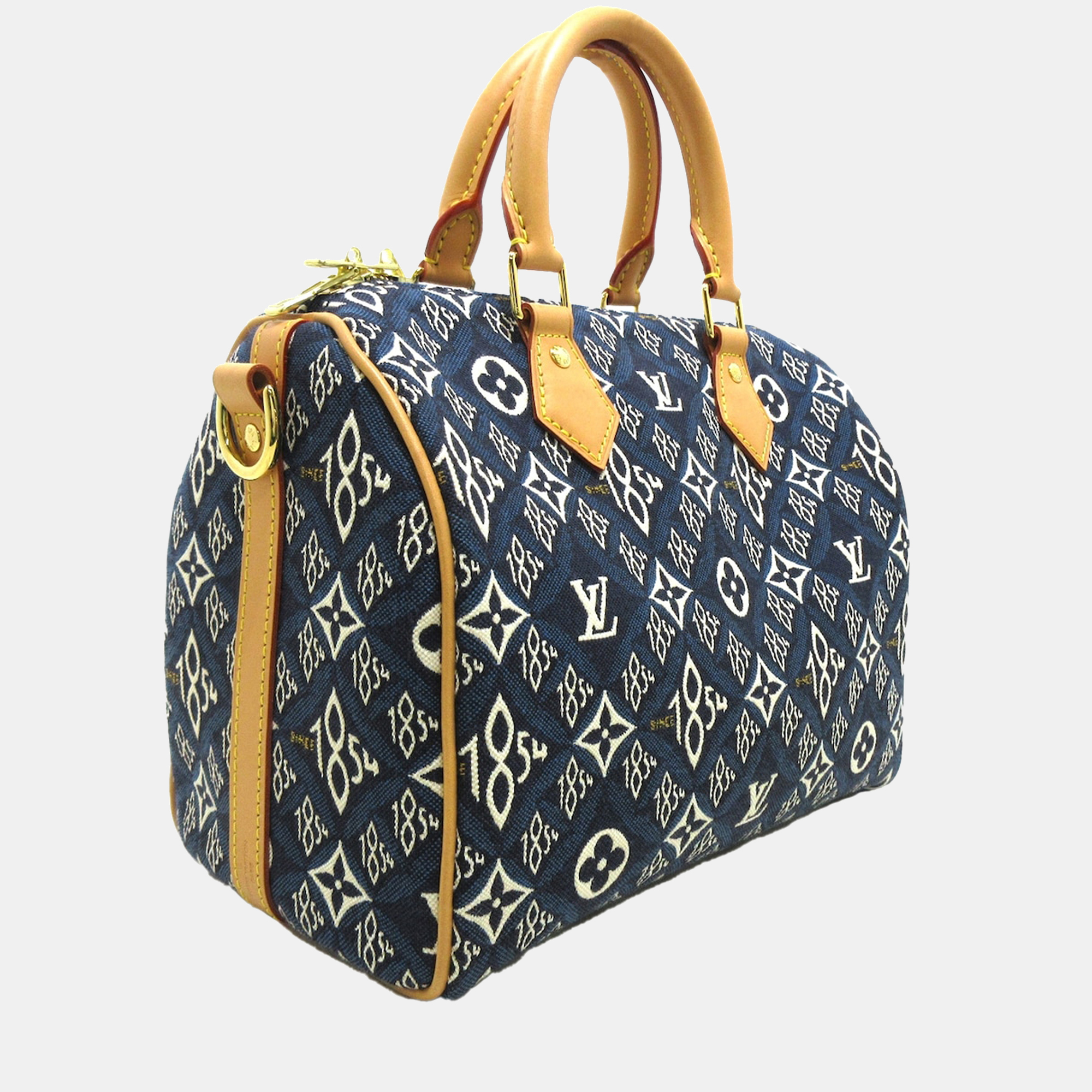 

Louis Vuitton Navy Blue Jacquard Since 1854 Speedy Bandoulière 25