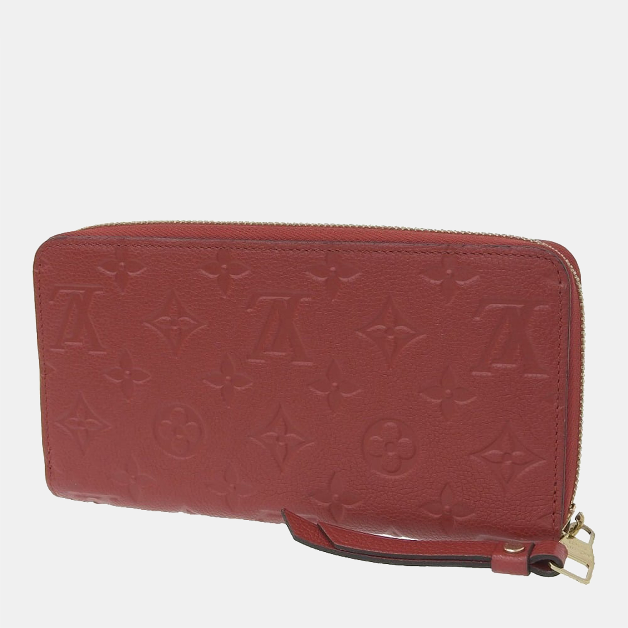 Pre-owned Louis Vuitton Burgundy Monogram Empreinte Leather Zippy Wallet