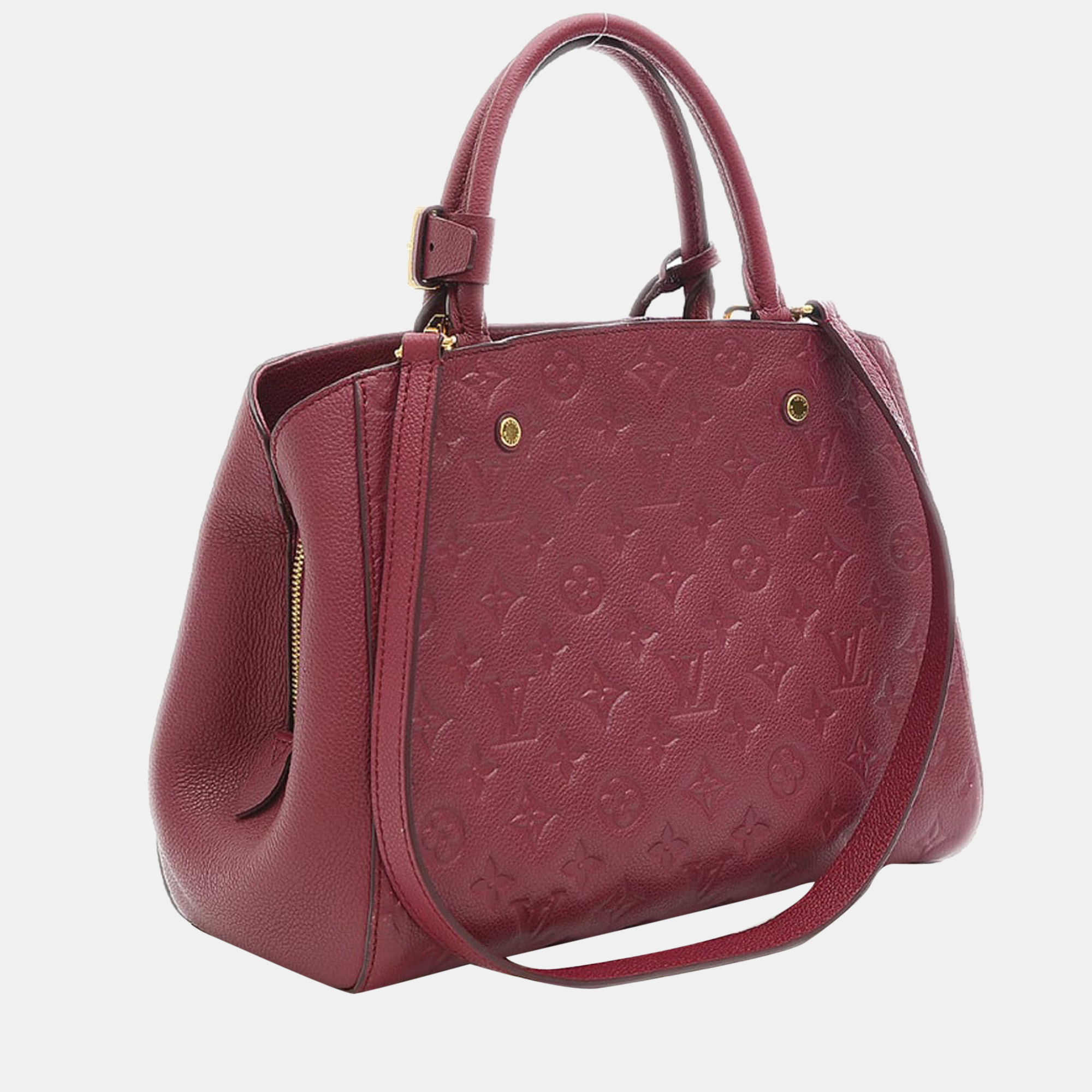 

Louis Vuitton Burgundy Monogram Empreinte Montaigne BB Top Handle Bag