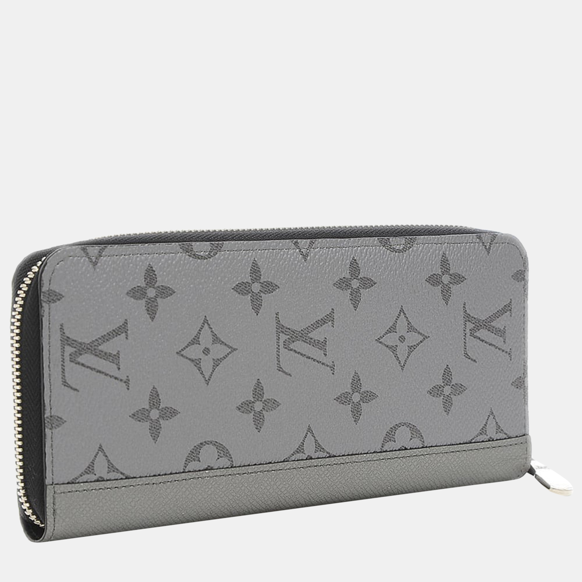 

Louis Vuitton Grey Taigarama Monogram and Leather Zippy Vertical Wallet