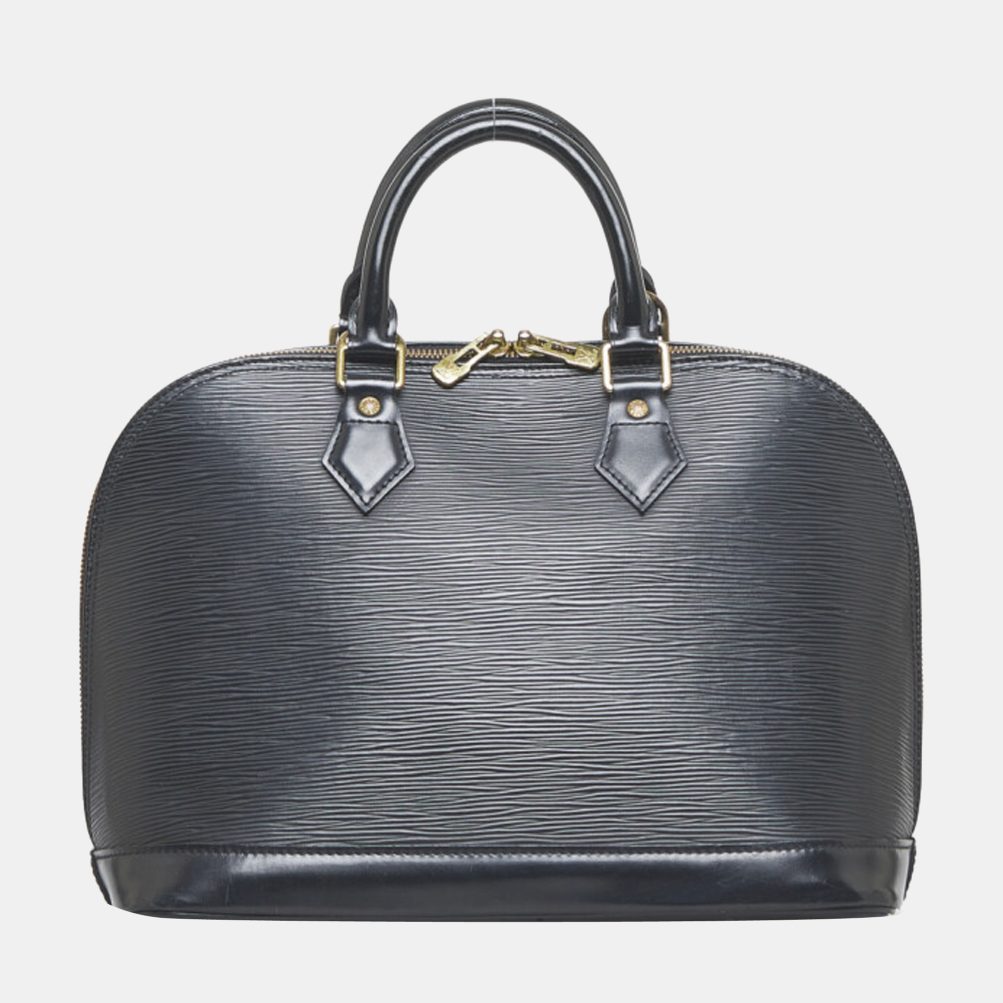 Pre-owned Louis Vuitton Black Epi Leather Alma Pm Satchel Bag